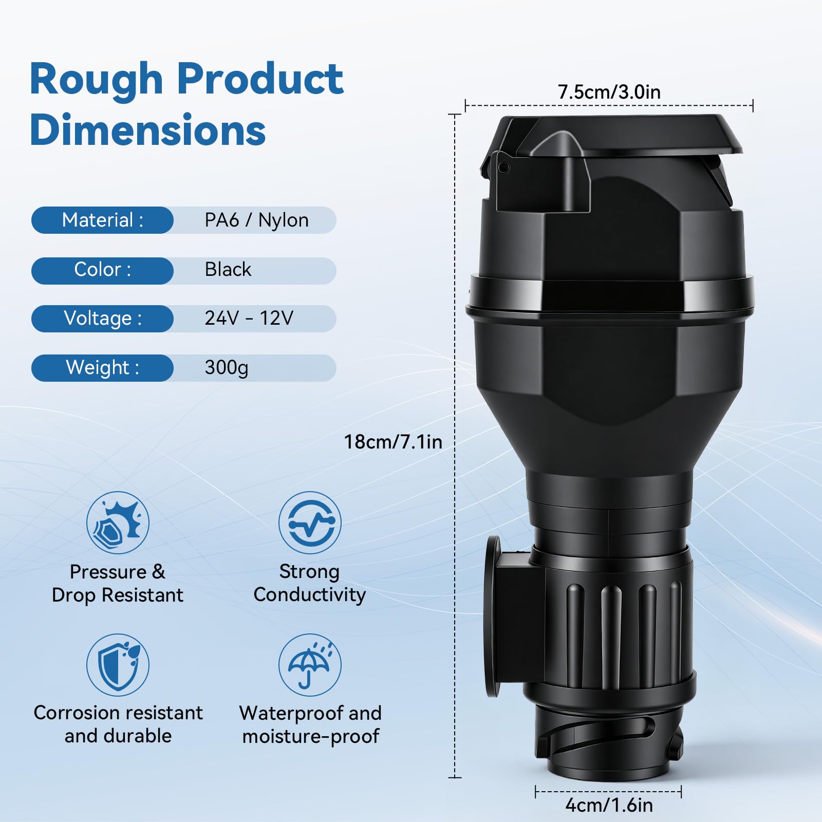 Anhängerstecker 13 Polig Adapter, 13 Polig auf 13 Polig Adapter,12V Anhängersteckdose von 13 auf 13 Pins, wasserdicht, stecker 13 polig für pkw anhänger, Anhängerkupplung, Adapterstück