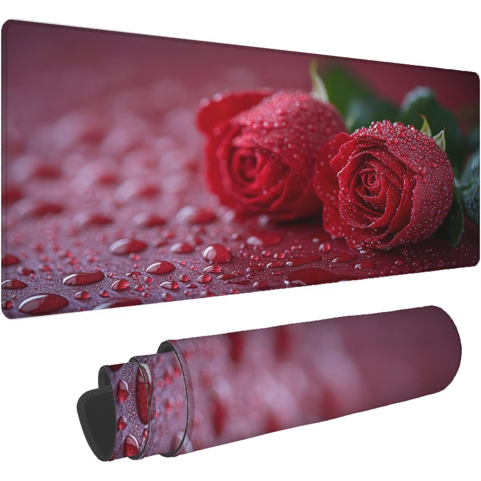 Podkładka pod mysz bordowa XXL 1600 x 800 mm mata biurkowa różowa podkładka pod mysz jednoczęściowa antypoślizgowa gumowa podstawa zszyte krawędzie wodoodporna antypoślizgowa podkładka pod mysz do