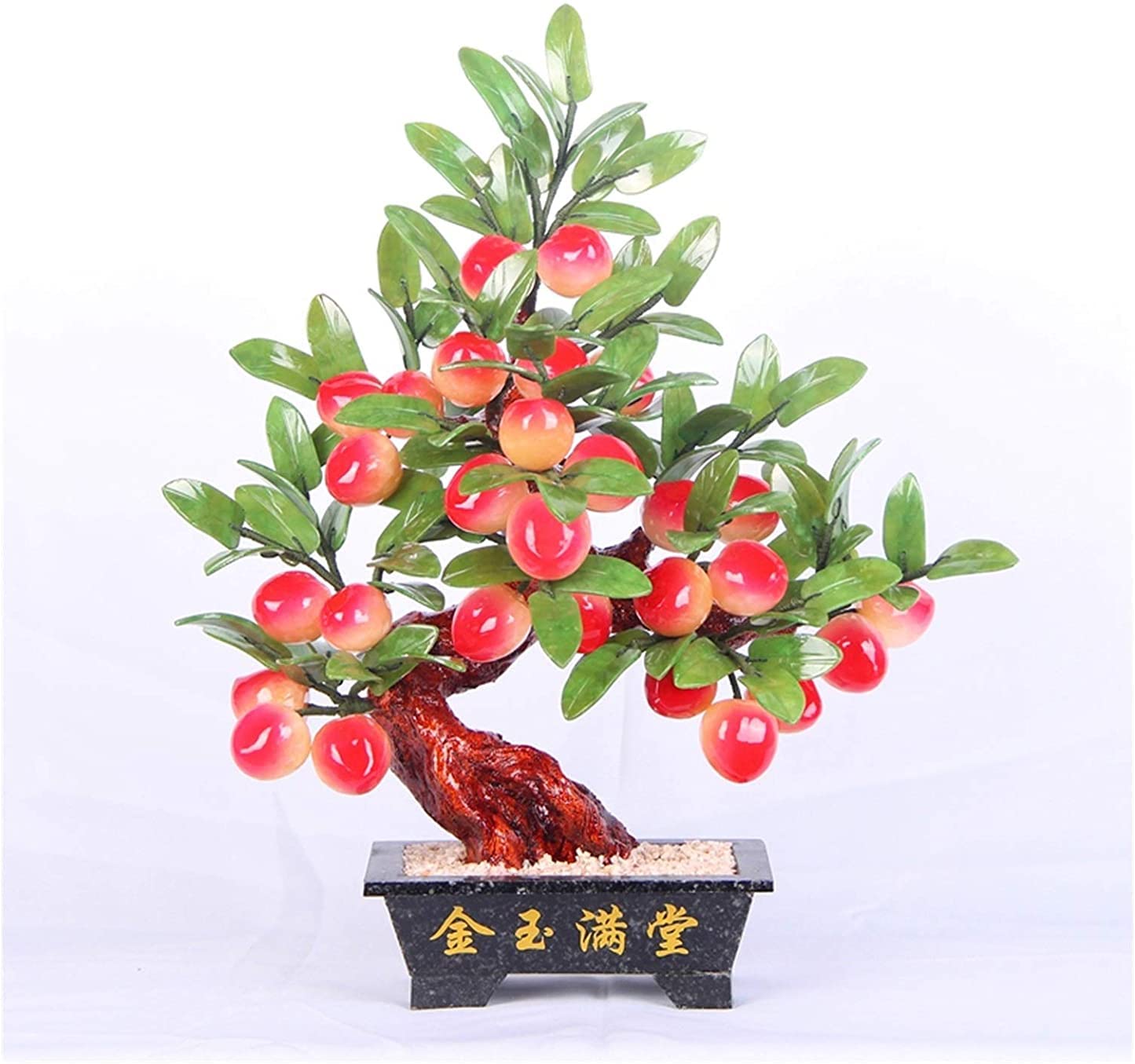 CAFIEDR Artificial Bonsai Tree Peach Tree Artificial Plant Fake Bonsai Tree Living Room Office Hotel Home Furnishings.