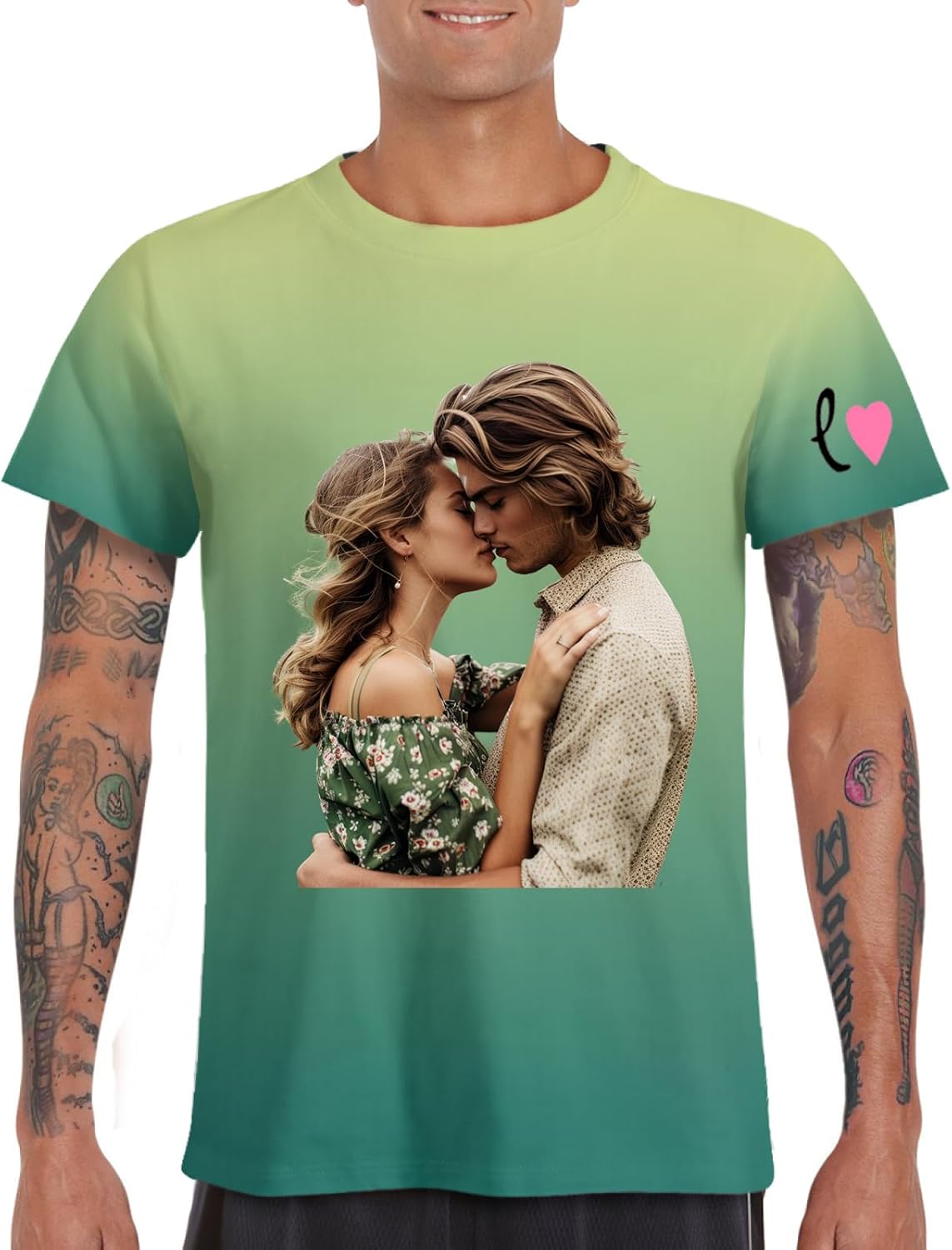 Custom T-Shirt for Men Women - Personalized Front & Back & Sleeves Printed Tees with Text, Image or Logo - Image 2