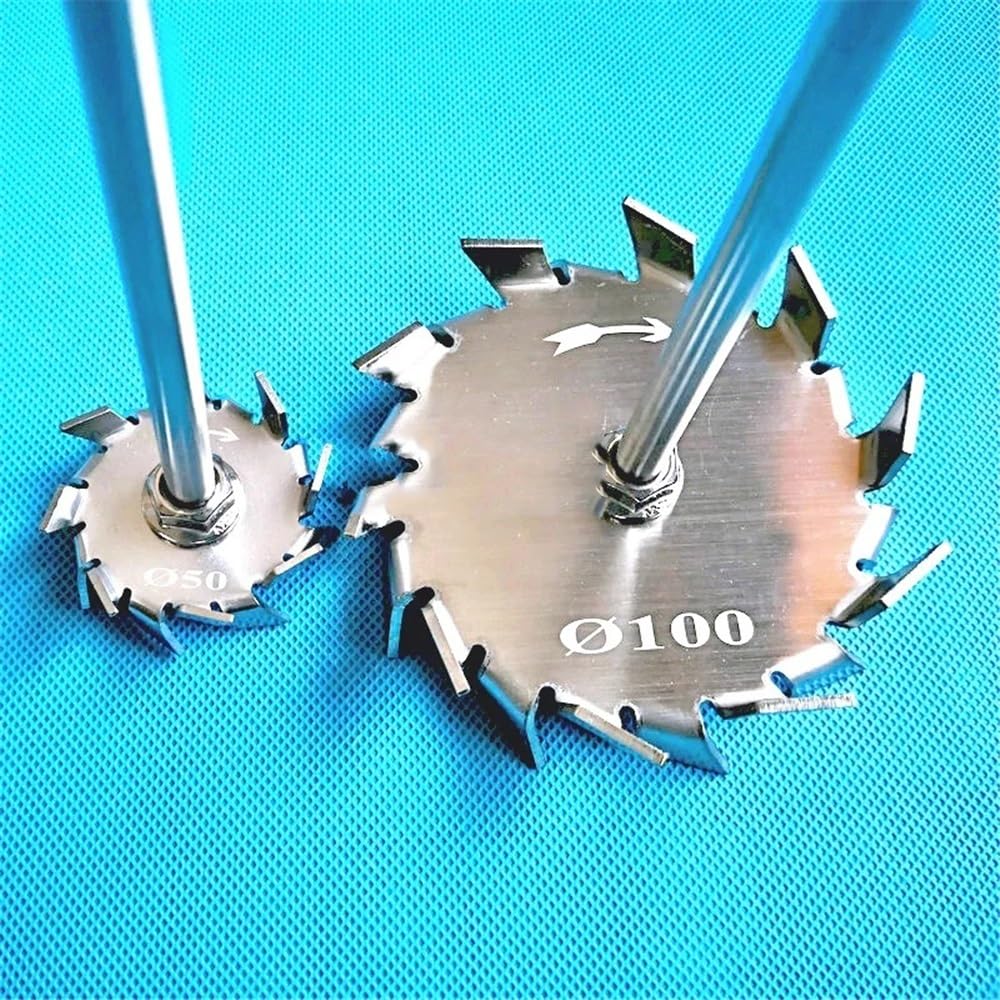 Laborrührpaddel aus Edelstahl 304, Zahnform, Dispersionspaddel mit Rührstab-Set (3–18 cm)(8cm Disk with Rod)