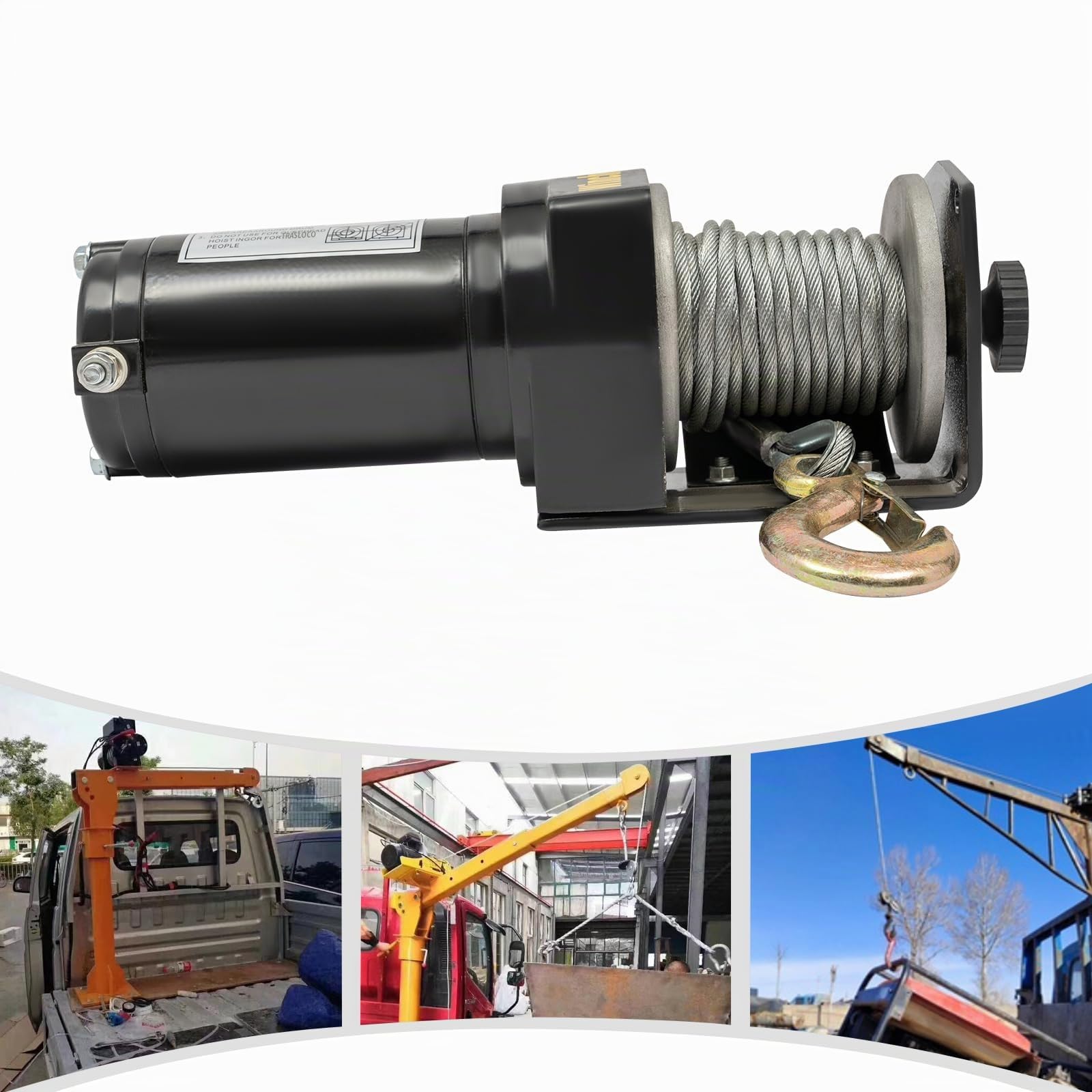 Verricello elettrico, sollevatore a fune, 0,4 KW, verricello motore con telecomando, altezza di sollevamento 6 m, portata orizzontale 900 kg, portata verticale 200 kg