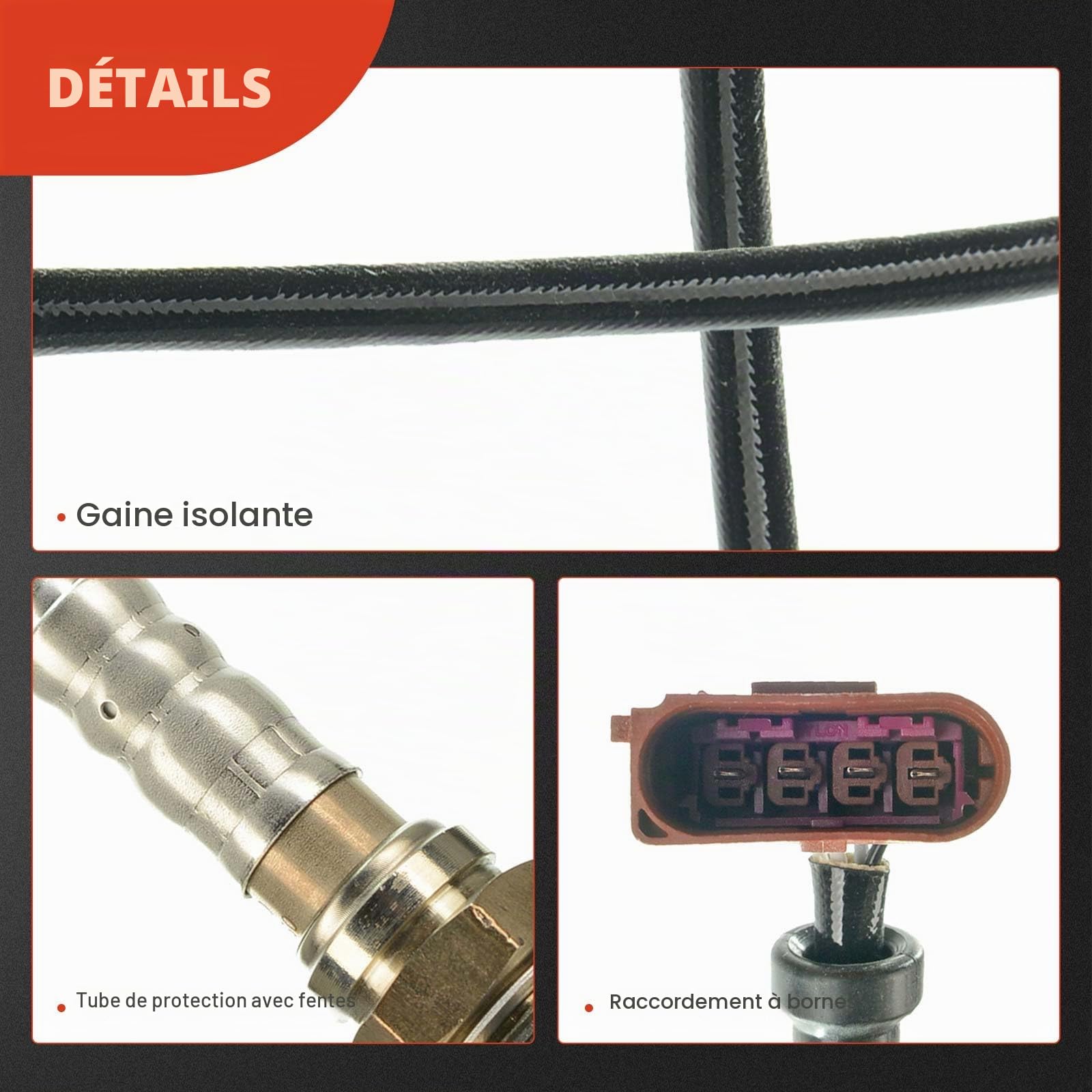 Frankberg Sonde lambda, capteur de diagnosticaprès catalyseur | 036906262D; Compatible avec: Polo 9A 9N, Golf IV Variant 1J5, Polo 6C1 6R1, R.o.o.m.s.t.e.r 5J7, Ibiza IV ST 6J8 6P8