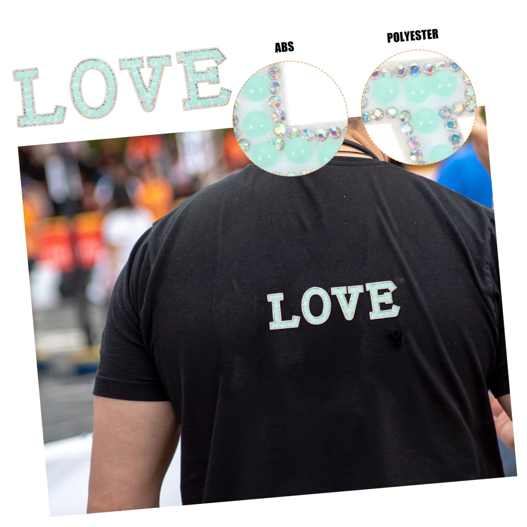 STOBOK 104pezzi Patches Lettera Glitterati Per Abbigliamento Applicazioni Per Progetti e Decorazioni Fashion