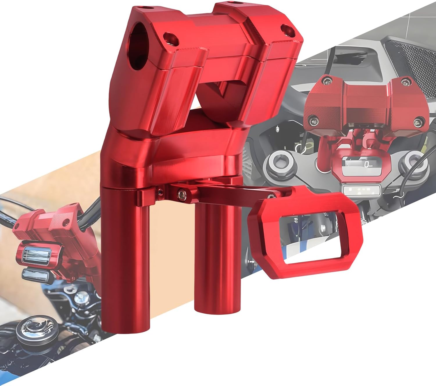 Handlebar Risers with Speedometer Instrument Panel Fit For Harley Softail Street Bob FXBB FXBBS Low Rider ST FXST 2018-2024 (Black 10 inch tall)