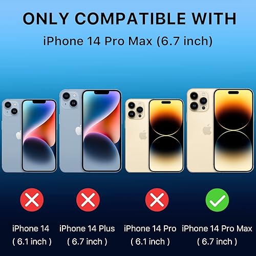 Miniatura 7 de M MYBAT PRO Funda magnética esmerilada para iPhone 14 Pro Max (6.7) con protector de pantalla, para MagSafe, parte trasera mate translúcida, funda