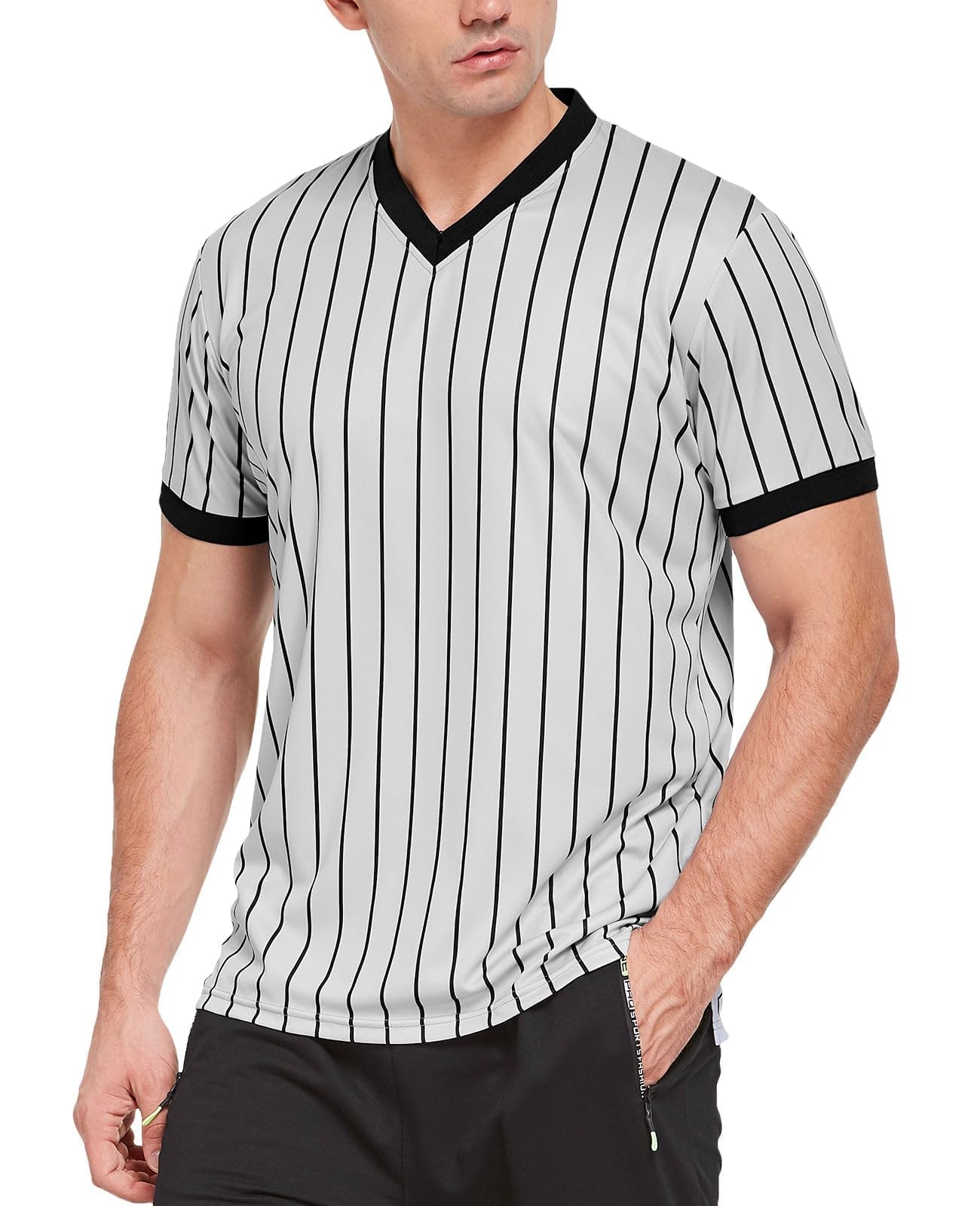 FitsT4 Sports Basketball Officials Grey Wrestling V-Neck Performance Referee Shirt Ref Jersey Uniform