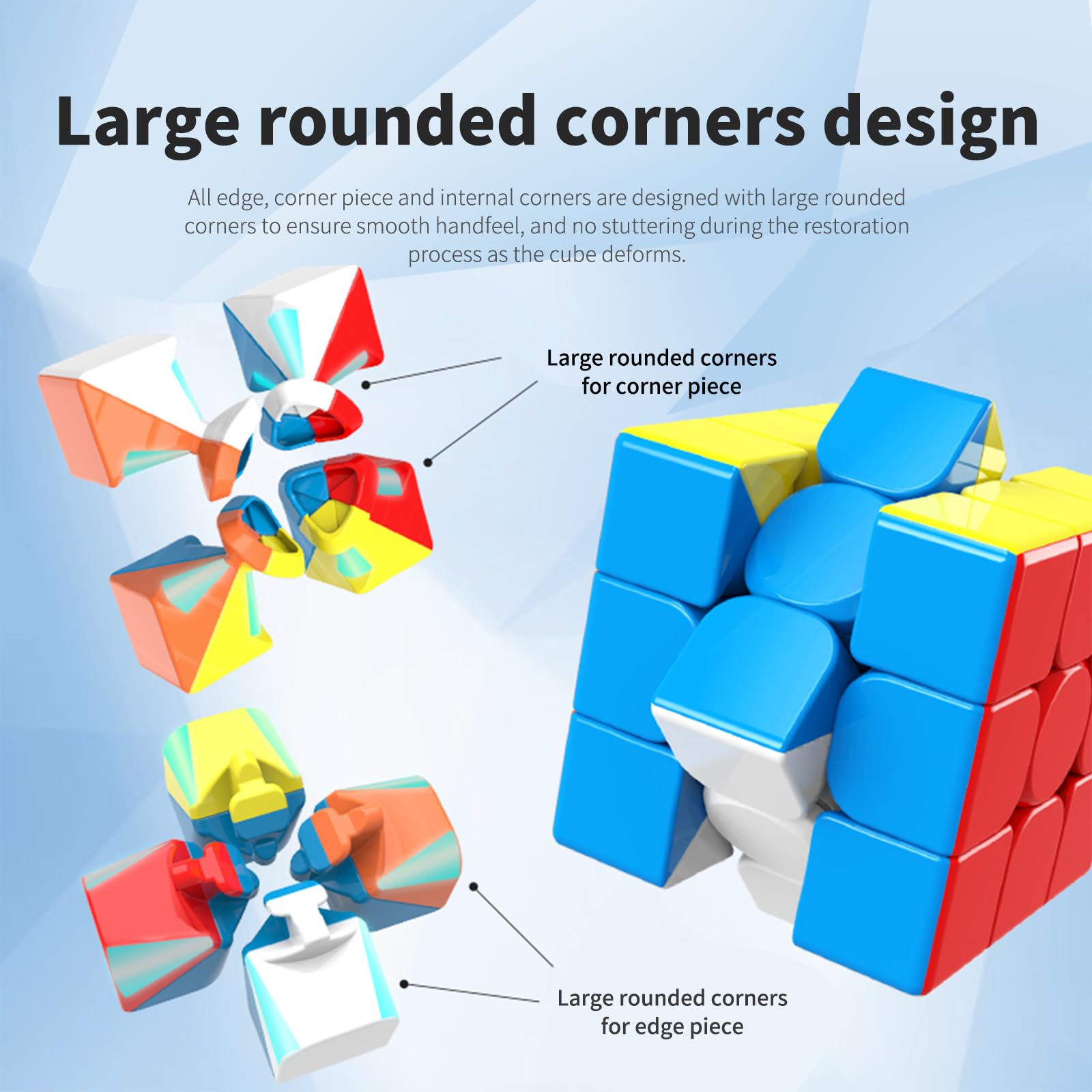 Moyu MEILONG3 Magic Cube 3 x 3 Stickerless Traditional Speed Puzzle Cubing Classroom Educational Toy for Kids