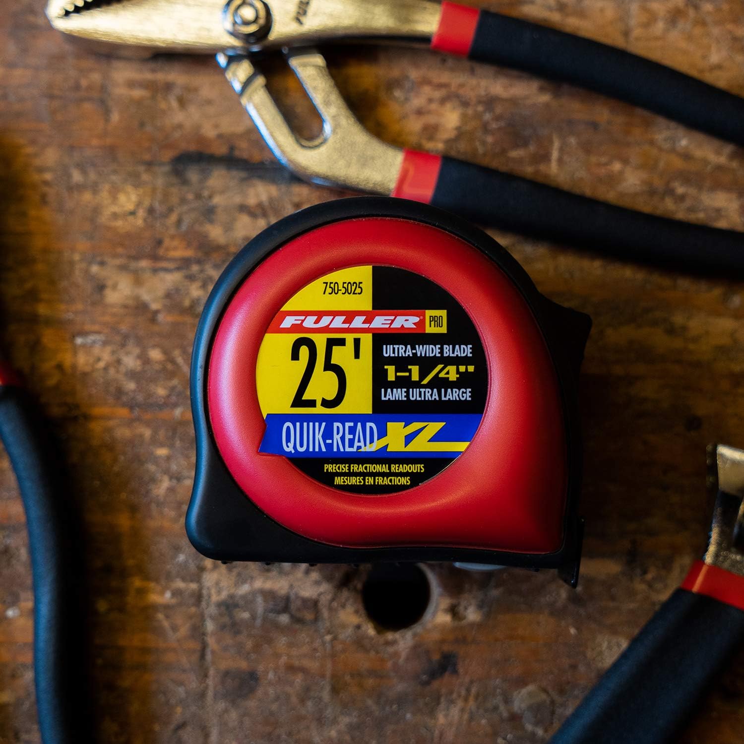 Fuller Tool 750-5025 25 Feet Heavy Duty XL Tape Measure, Retractable Measuring Metric Tape