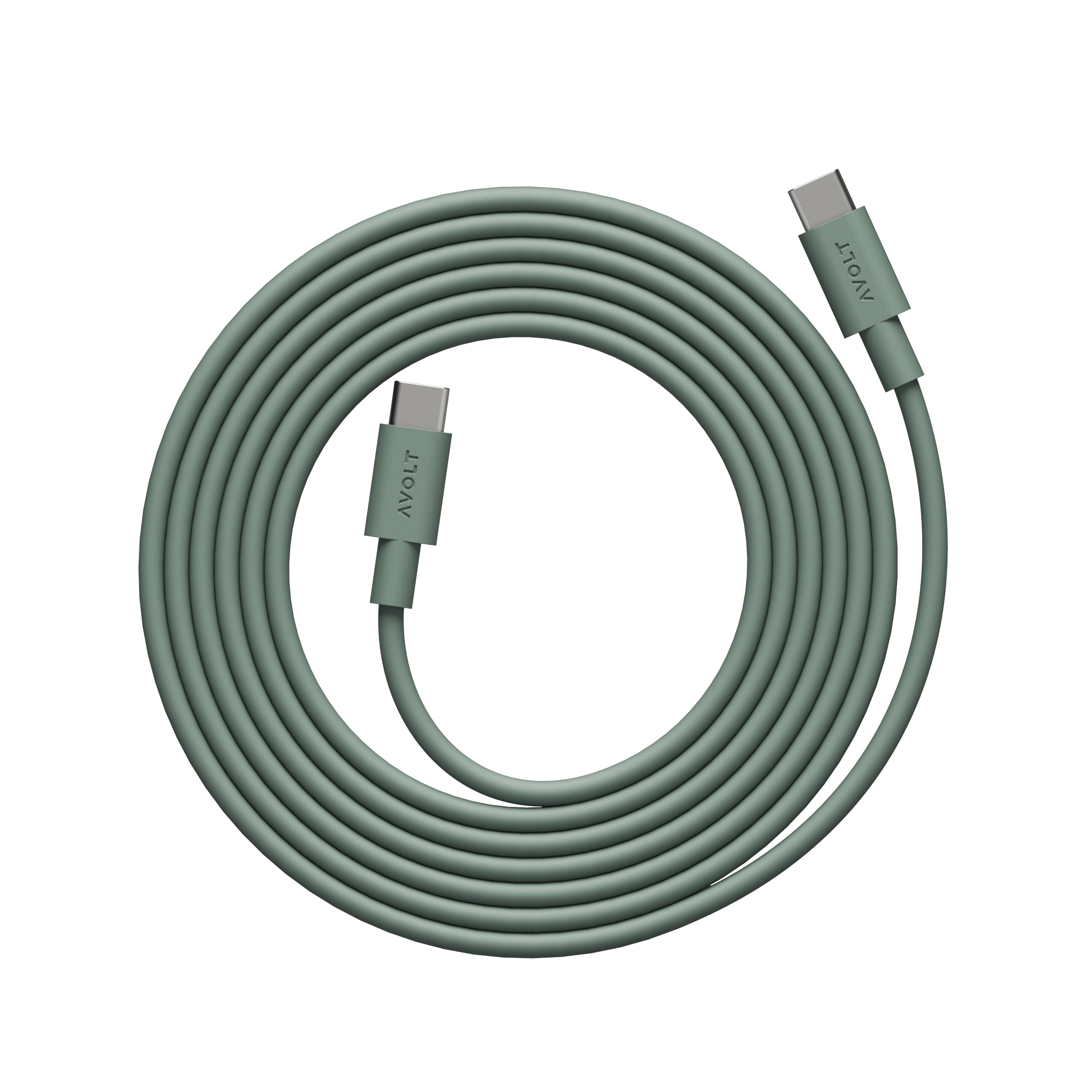 Avolt Cable 1 Cable Tipo C Carga Rápida, Silicona Flexible, 100W, 2m | Cable tipo C silicona verde, 2 m. Flexible y suave, carga rápida 100W, sin enredos, para móvil, tableta y portátil