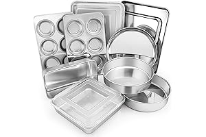 E-far Stainless Steel 12-Piece Baking Pans Set