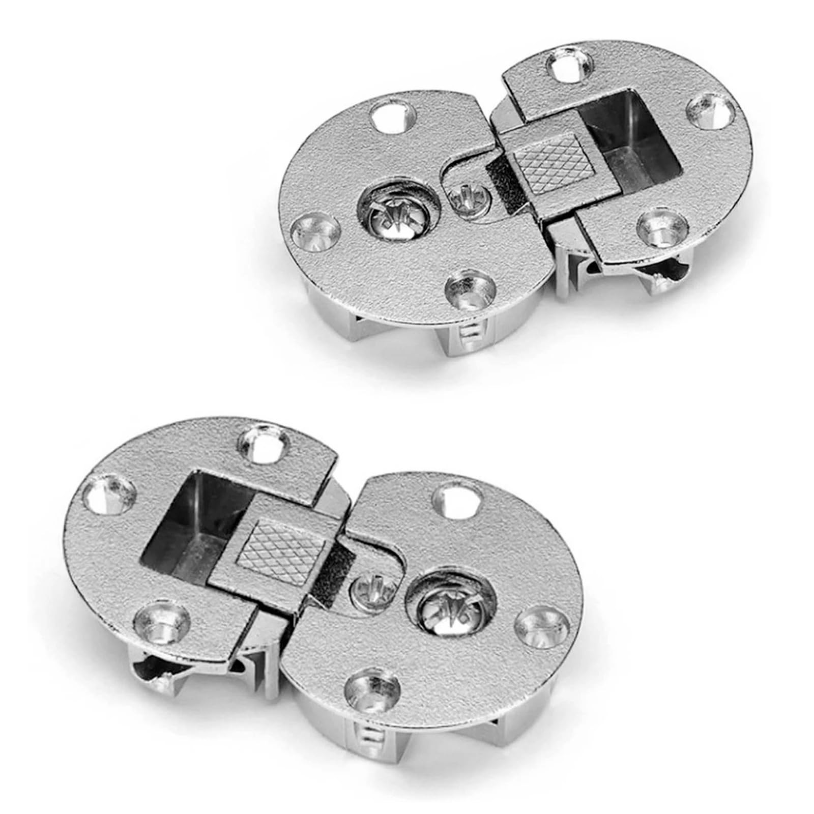 Zptygrs One Color 2Pcs 90 Degree Folding Hinge Adjustable Flap Slide-In Up-Down Detachable Concealed Cross Zinc Alloy Hardware