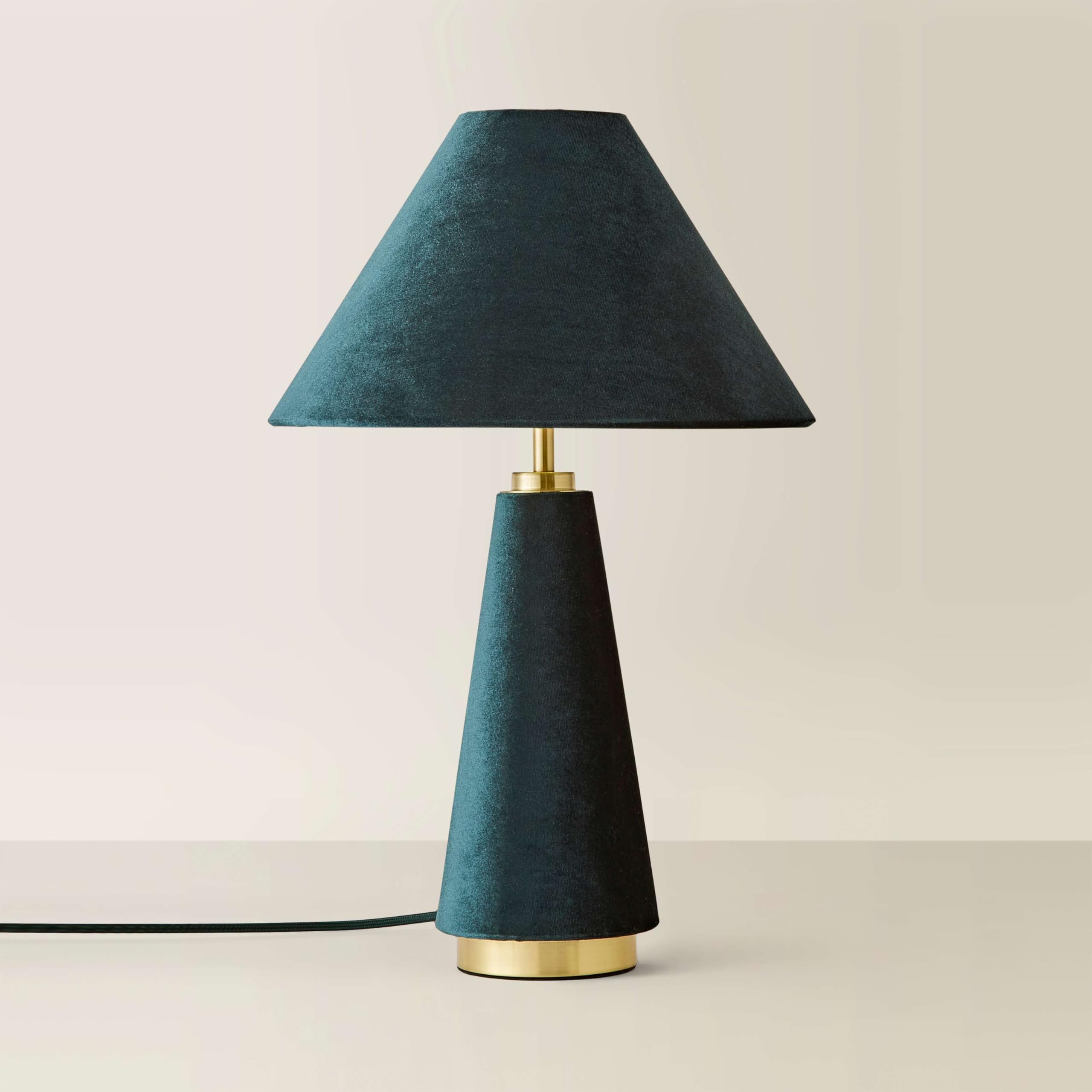 ValueLights | Martha Conical Teal Velvet Table Lamp | Table Lamps & Home Improvements Essential