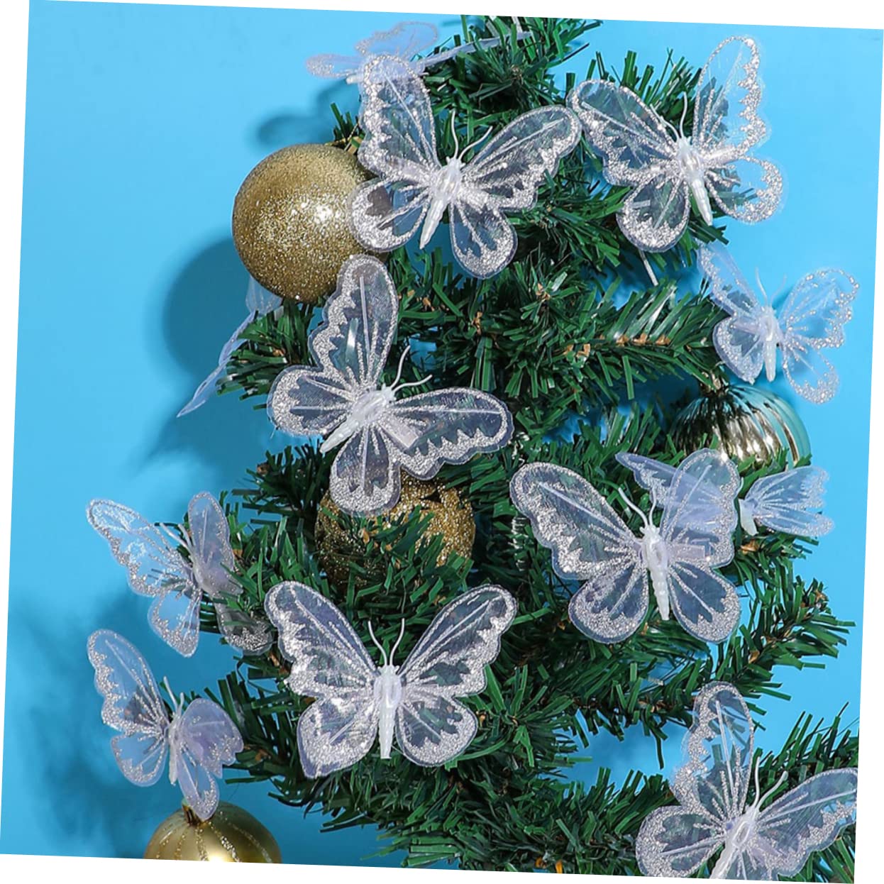 TEHAUX 48stücke Schmetterlinge Mit Clip Stoff Für Bastelprojekte Hochzeits Und Weihnachtsdekoration Langlebige Und Farbenfrohe Accessoires