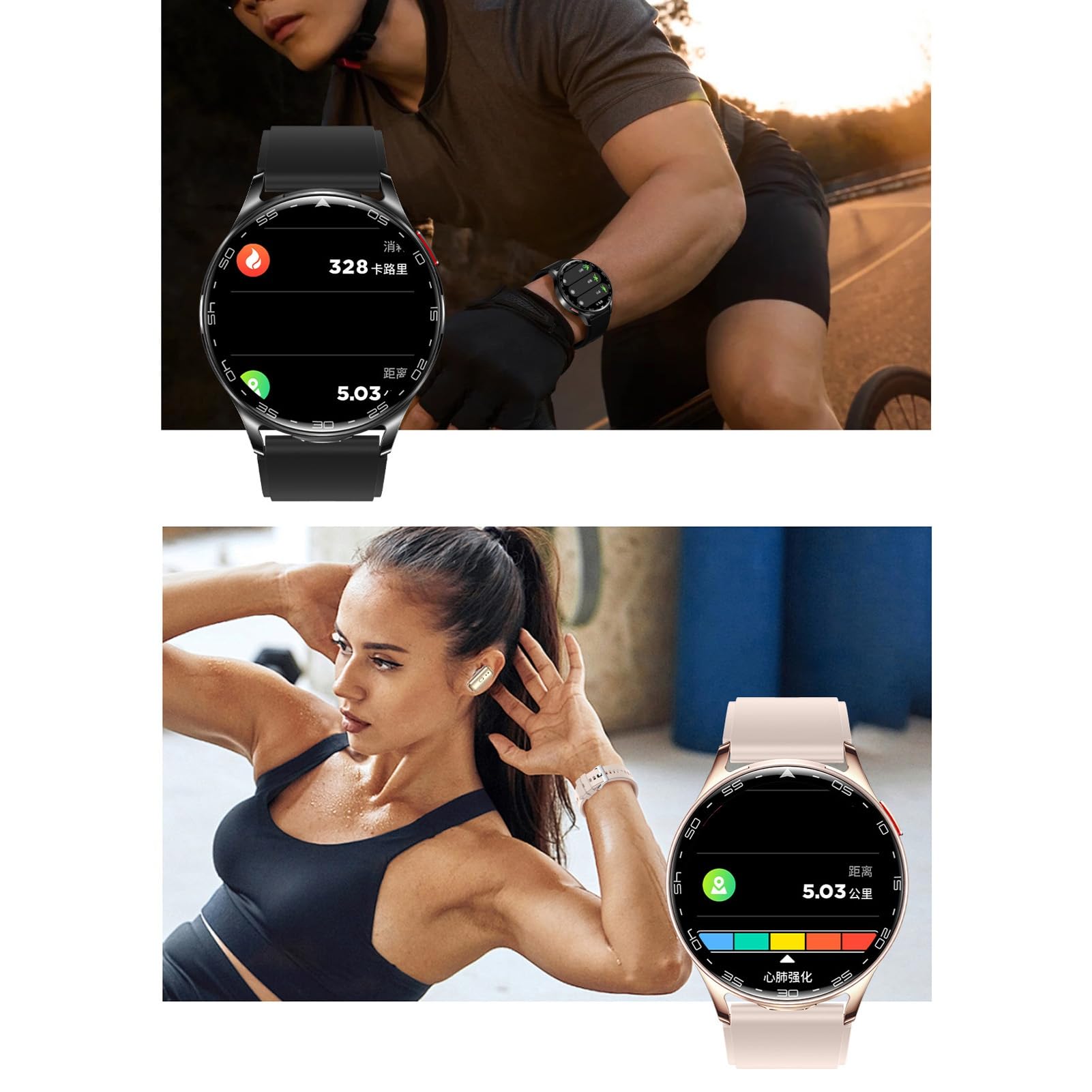 Garsent Montre Intelligente avec écouteurs, 2 en 1 Bluetooth Smartwatch avec écouteurs de Réduction de Bruit AI, Appel Bluetooth, IP67 Water Proof Sports Fitness Watch et écouteurs pour (Silver)