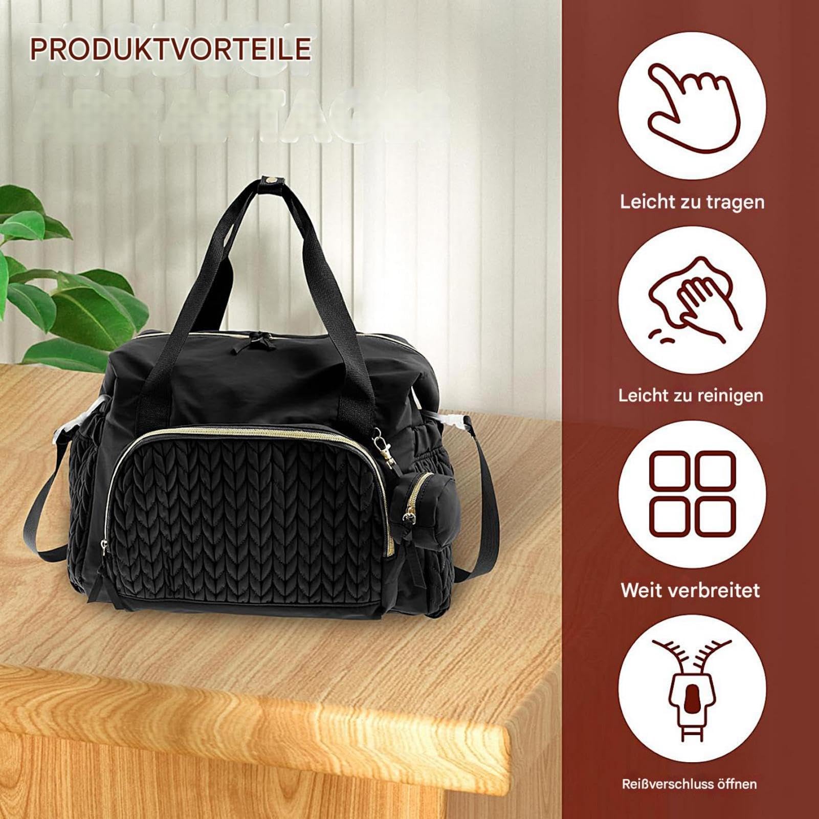 Sac à langer pour bébé, sac à langer de voyage, grande capacité, sac à langer pour enfant avec housse à tétine, sac multifonction pour bébé