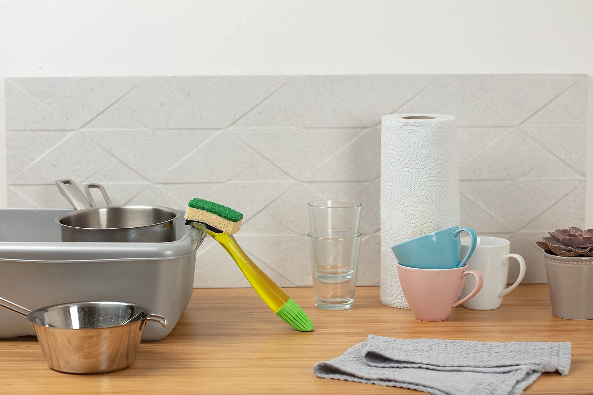 Easy Do Dish Matic Style Fillable Dish Wand Sponge with Handle for