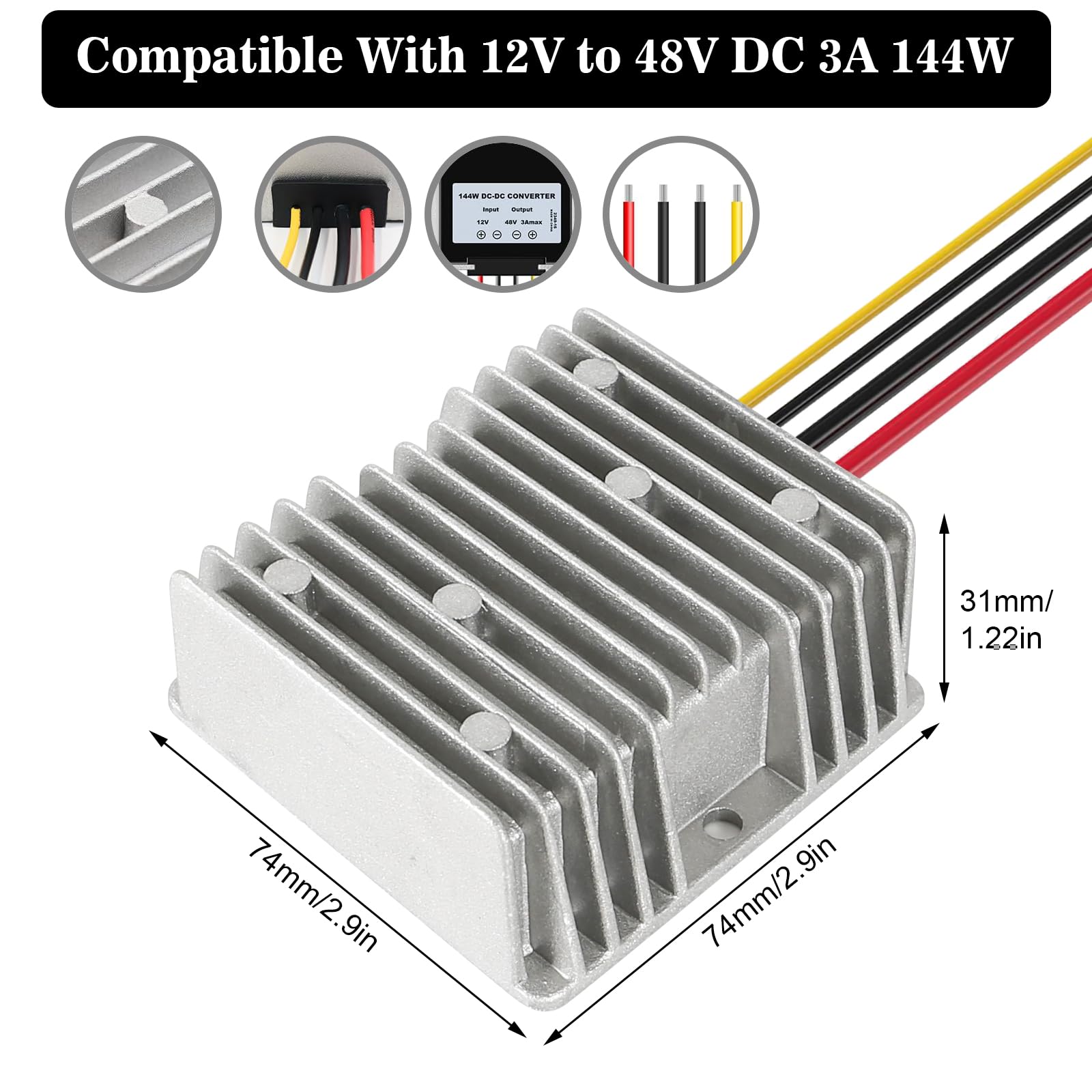 Starlink Injecteur PoE 150 W GigE, convertisseur Starlink DC Step Up 12 V vers 48 V avec ABS Protection Contre Les surtensions et ESD, supporte Starlink V2 Internet Kit réseau Satellite (2PCS)