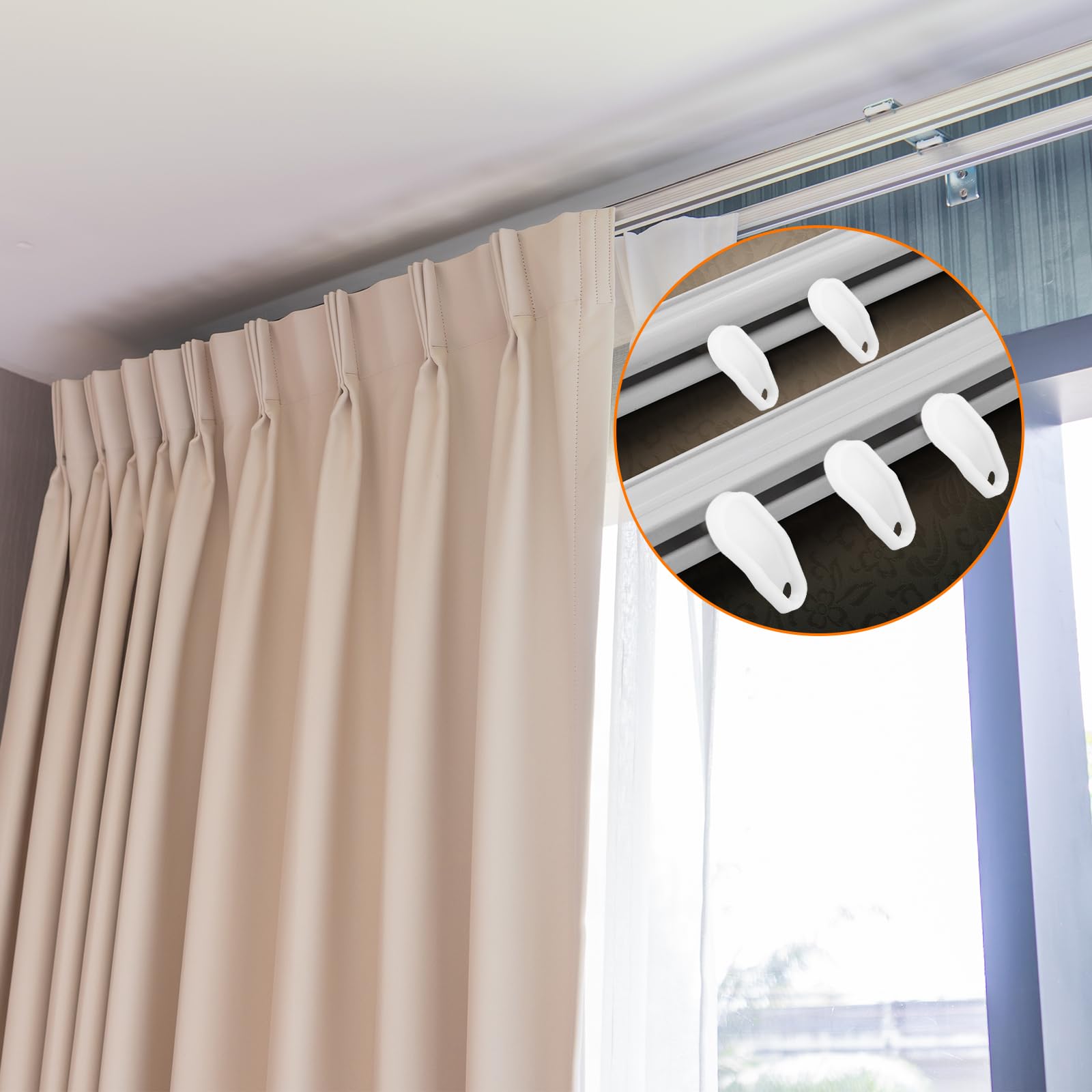 Curtain Track Gliders 50sets White Traverse Rod Slides Curtain Track Glider  Hooks Curtains Drapery Hook Curtains Traverse Curtain Rods Accessories  Plastic Curtain Hooks Me Curtain Accessories, image size:1600x1600