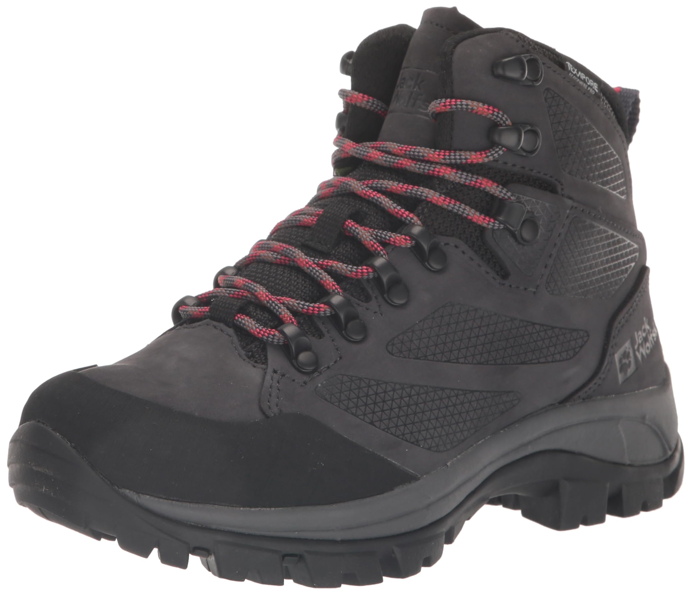 Jack Wolfskin Women's Rebellion Texapore MID W Walking Shoe, Grey/red, 3.5 UK
