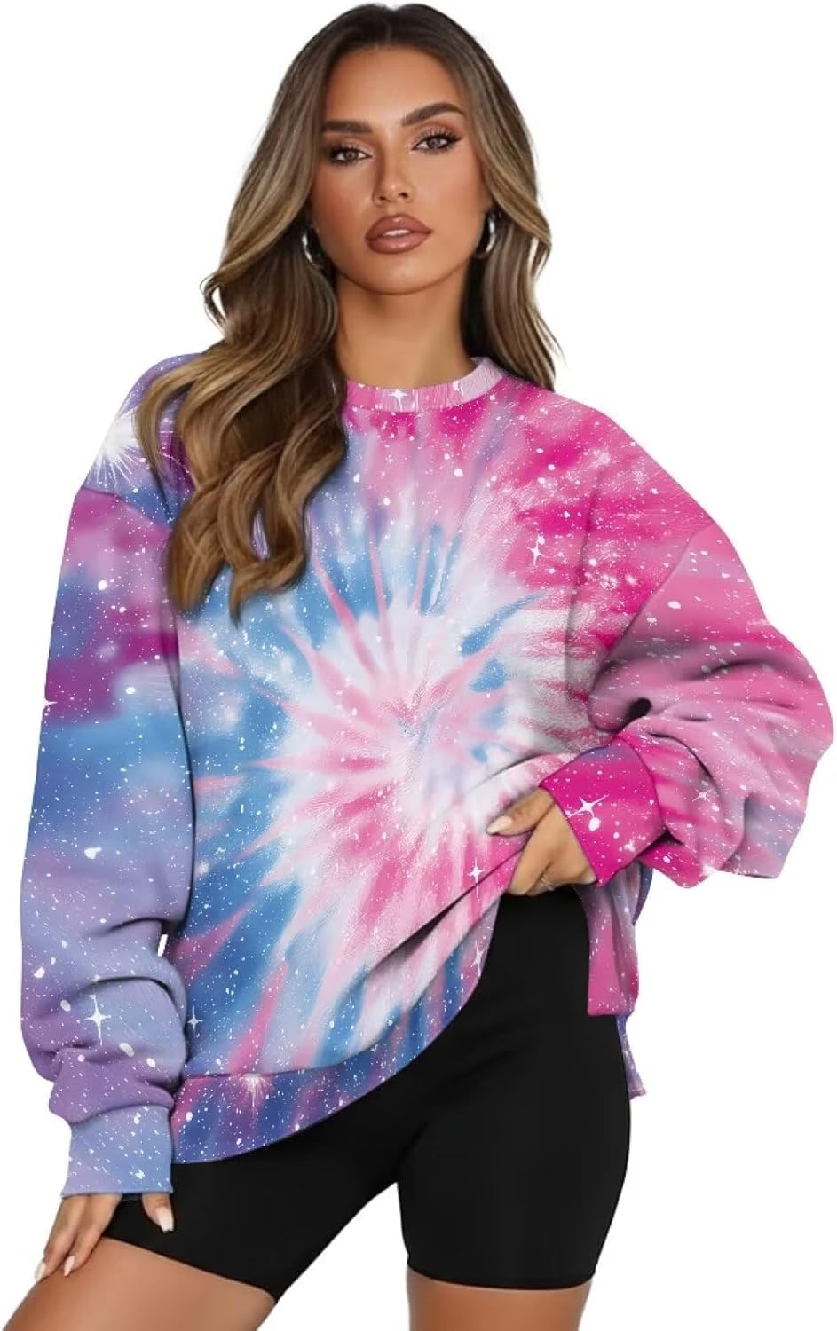 Renewold Oversized Womens Fashion Sweatshirts Women's Fashion Hoodie Sweatshirts Crewneck Casual Pullover with Pockets