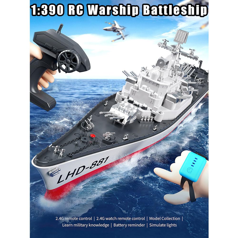 Amazon.co.jp: HJLXMF 1/390 RC 軍用戦艦ボート 2.4 グラムリモコン