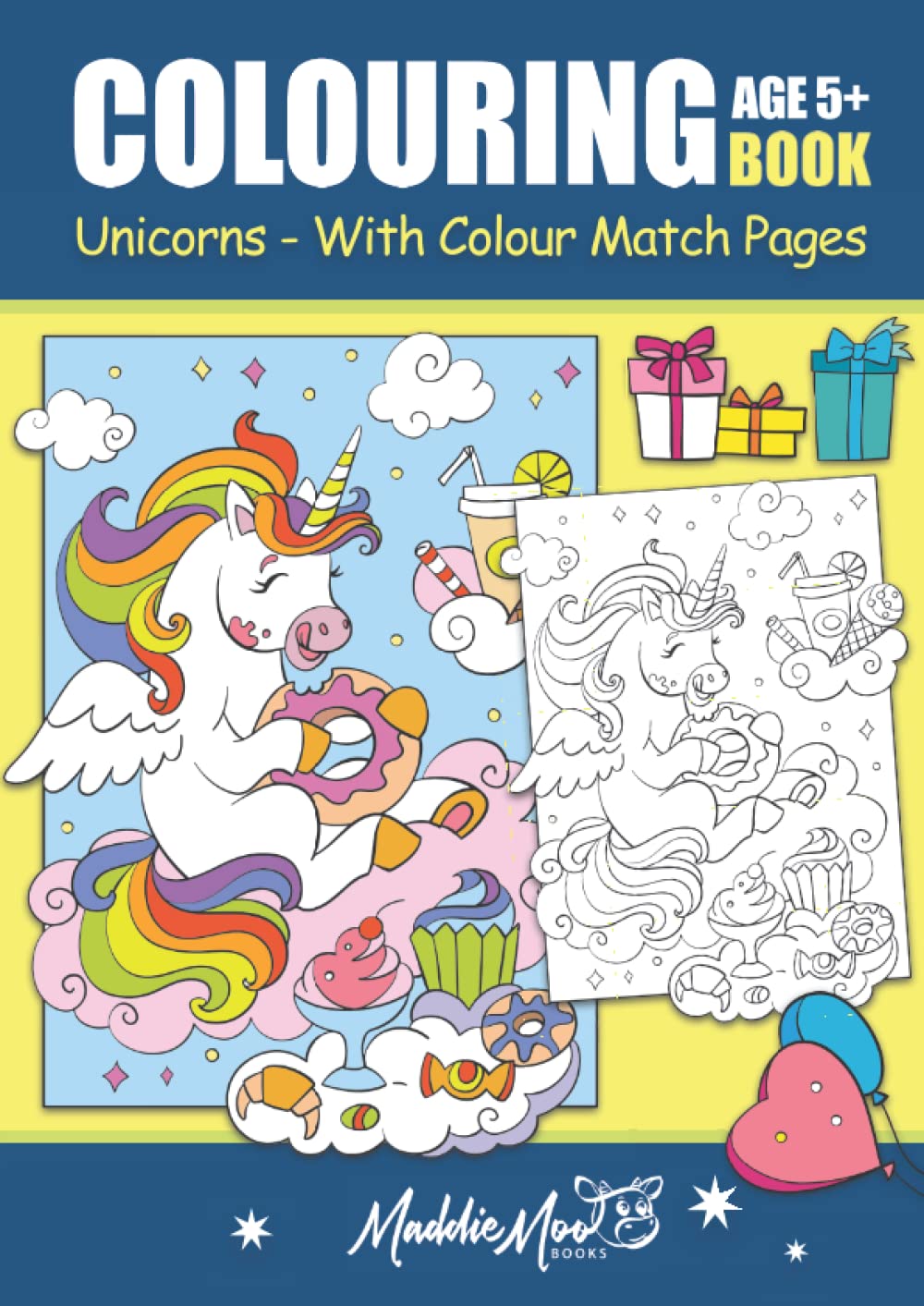 Colouring Book Age 5+, Unicorns With Colour Match Pages