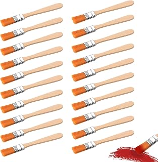 20 Small Soft Bristle Brush Set, 1/2 Inch | Professional nylon brush and brush for acrylic, wall decoration, doors, fence, furniture. 20 Pcs