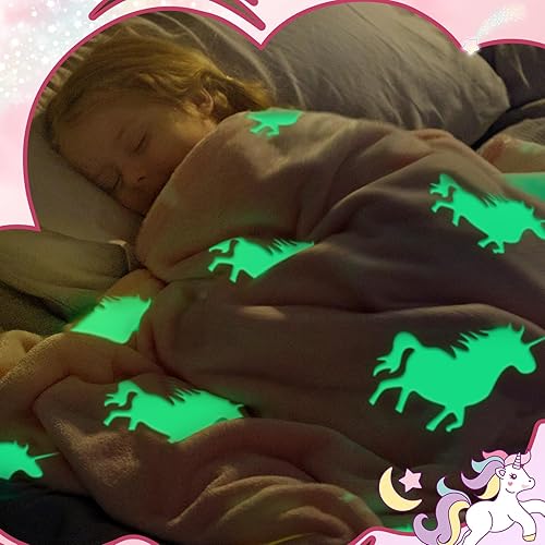 Miniatura 3 de Touchat Manta de dinosaurio que brilla en la oscuridad, manta de franela suave y acogedora para cama, sofá, regalos únicos para niños y niñas en