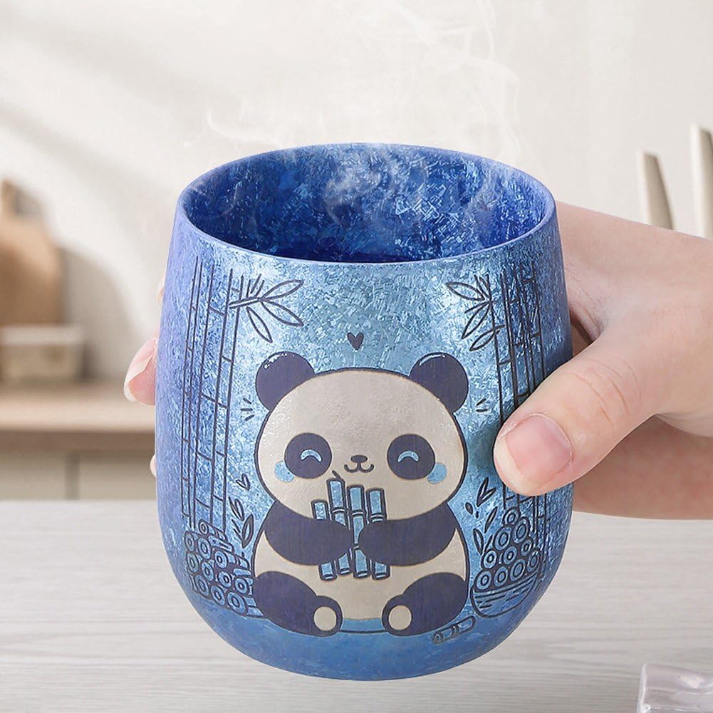 Tasse À en Titane À Motif Panda, Tasse À Boire en Titane, Tasse À Café pour À Dos, Camping en Plein Air