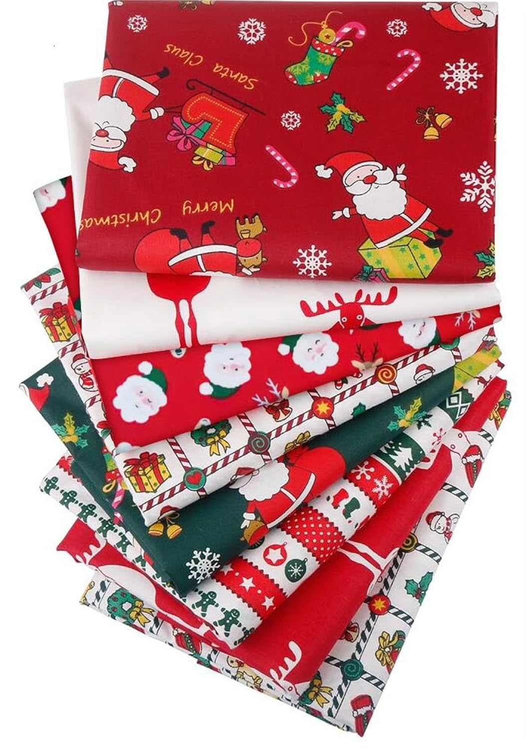 Aubliss 8pcs Fat Quarter Fabric Bundles (100% Cotton - 19.6‘’ x 19.6‘’ / 50cm x 50cm) Quilting Cotton Craft Fabric Pre-Cut Squares Sheets for Patchwork Sewing Quilting Crafting