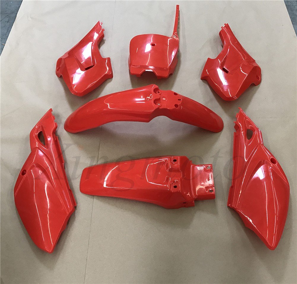 NBX- 7 PCs Red Plastic Fairing Body Cover Kits For Compatible with Baja Dirt Runner 125