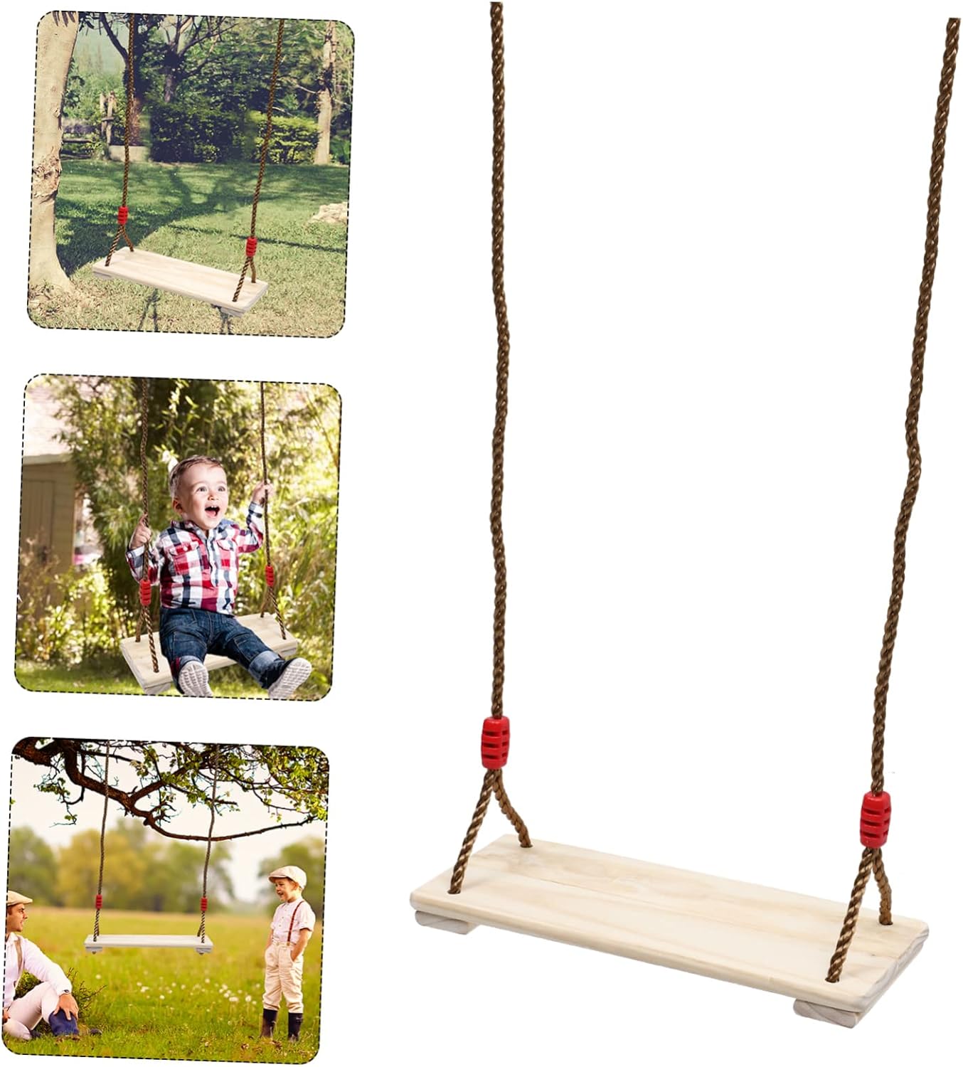 1pc Boys and Girls Swing Chair Medium Pine Hanging Swing for Use for Gardens Playgrounds and Balconies Fun Practical
