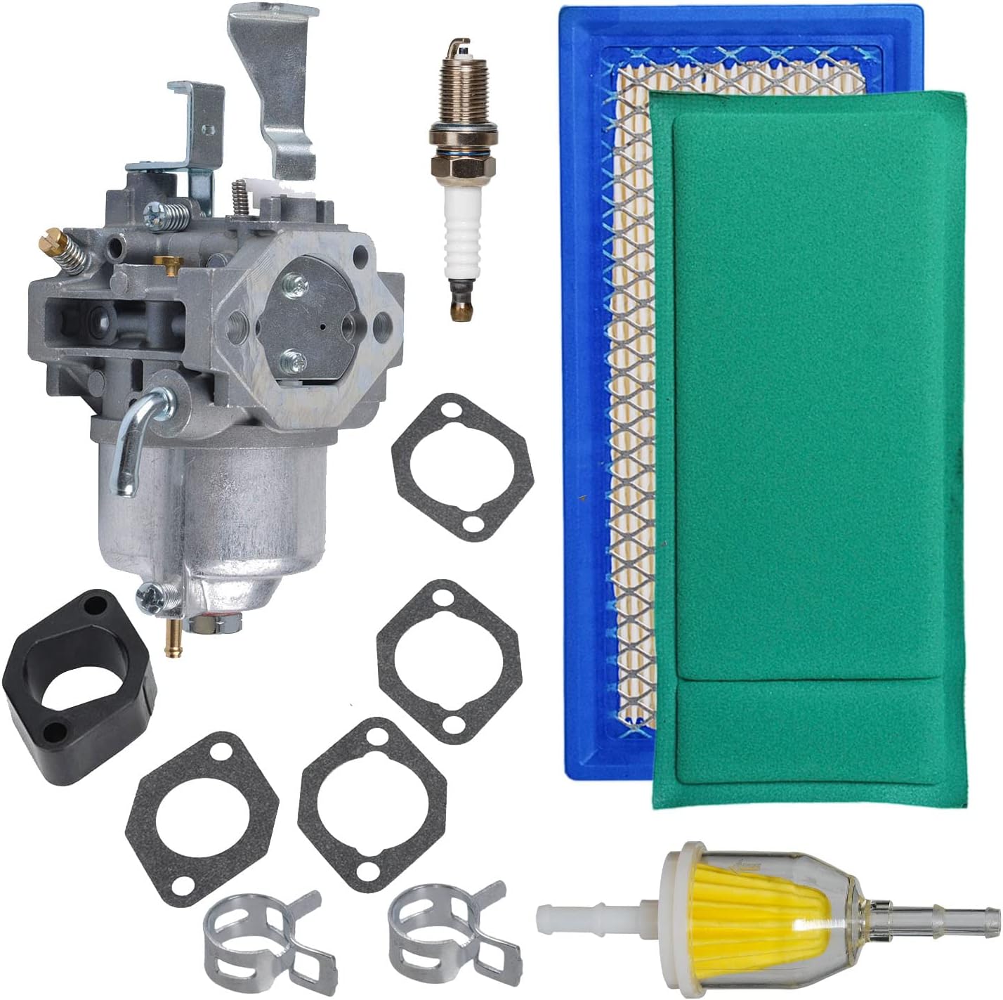 HIFROM 715670 Carburetor with 710266 Flat Air Filter Cartridge 710268 Pre-Filter Fuel Filter Spark Plug Kit Compatible with 185400 235400-245400 Engines