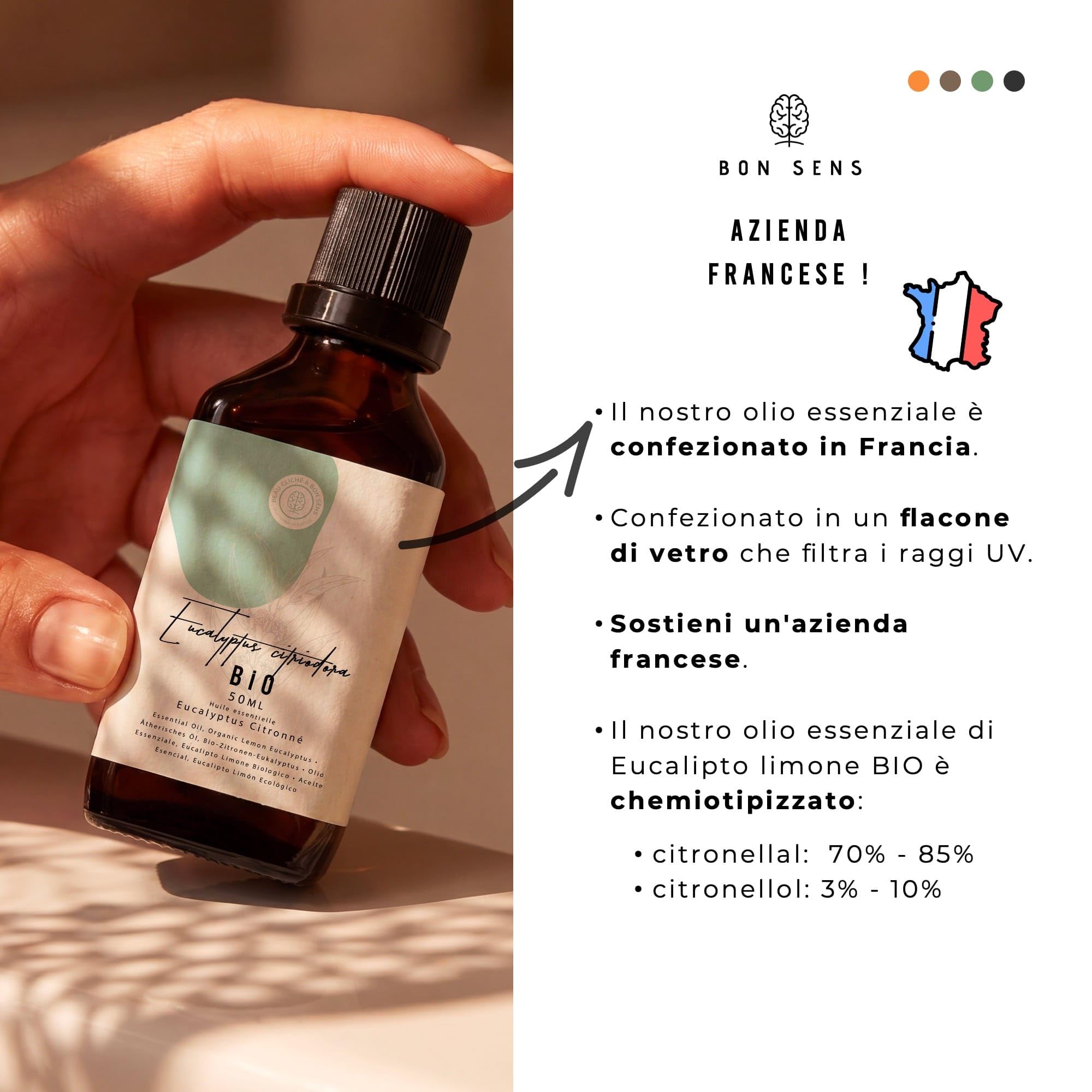 50ml Olio Essenziale Eucalipto Limone BIO (Eucalyptus Citriodora) - 100% Puro, Naturale e Biologico per Diffusore, Aromaterapia, DIY, Candele