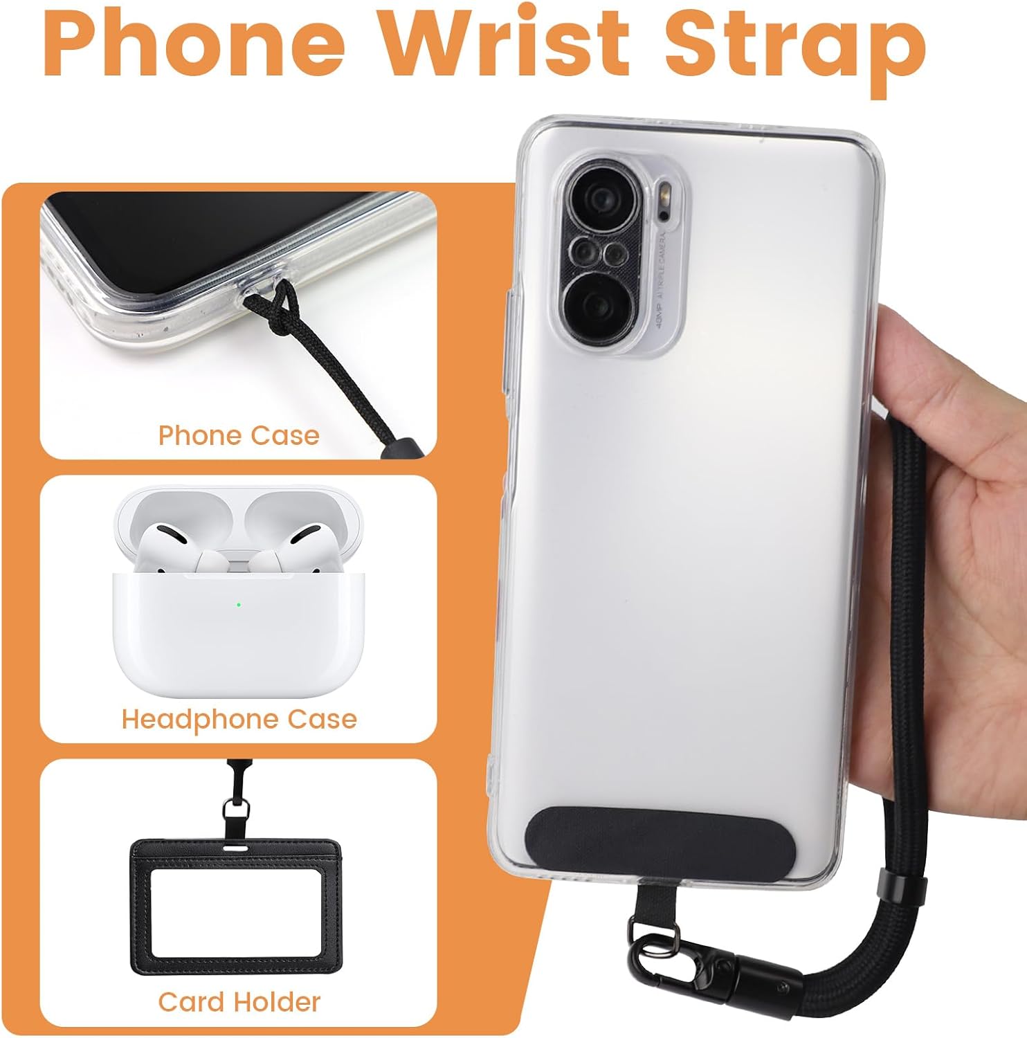 2 Pcs Cell Phone Lanyard - Adjustable Crossbody Lanyard and Wrist Strap, 4 Pcs Pads, Compatible with Most Smartphones - Image 3