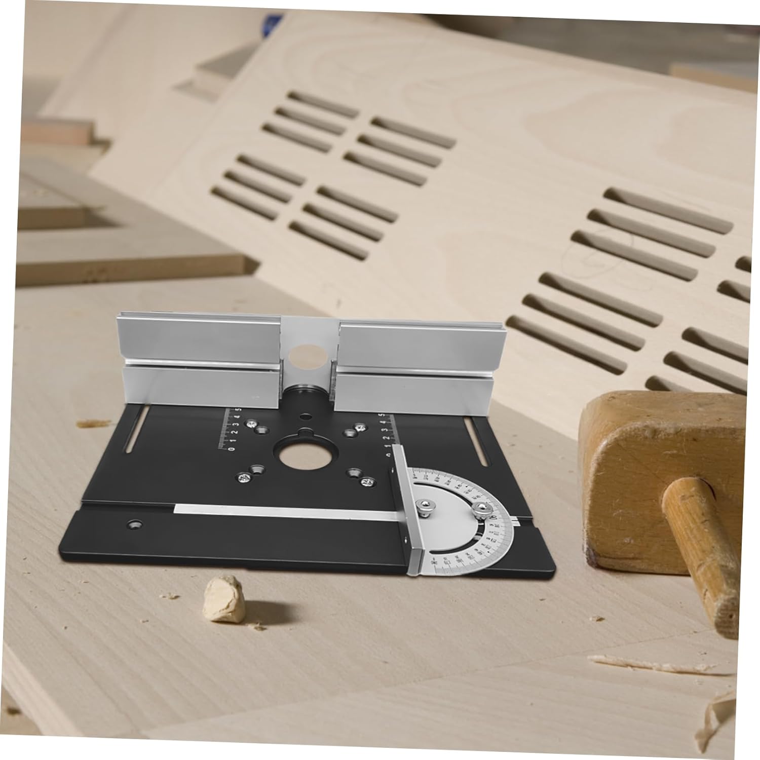 Router Table Insert Plate Set Aluminum Alloy Woodworking Insert Plates for Trimming Machines 3-Piece Kit Universal Fit for Router Tables and Benches
