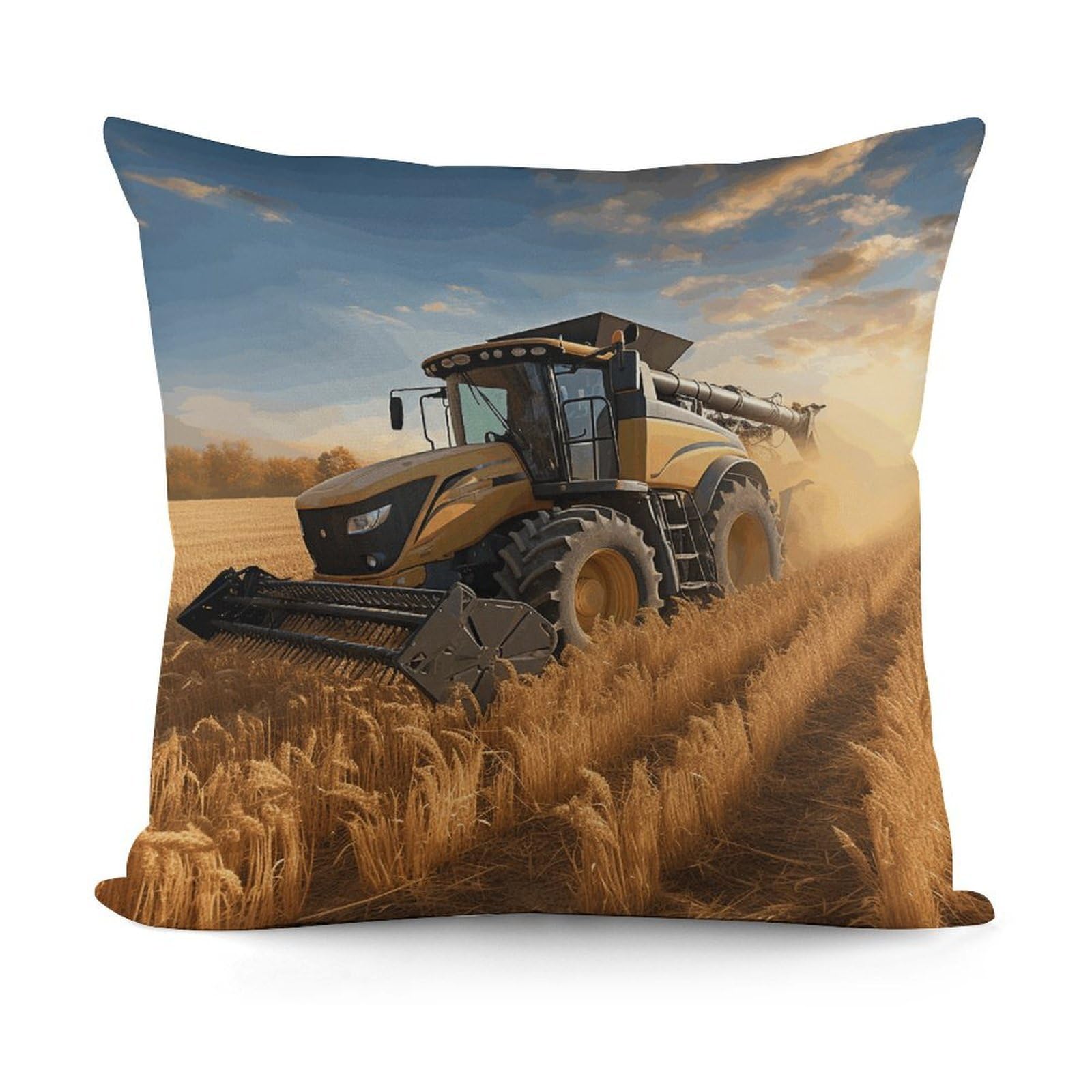 VstaDank Decorative Farm Tractor Harvest Throw Pillow Covers Luxury Soft Pillowcases Fluffy Plush Accent Pillow Cases Personalized Square Lumbar Pillows Shells for All Seasons 18" X 18"
