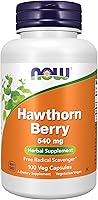 Vista 1 de NOW Suplementos alimenticios, Hawthorn Berry 540 mg, eliminador de radicales libres*, suplemento herbario, 100 cápsulas vegetales