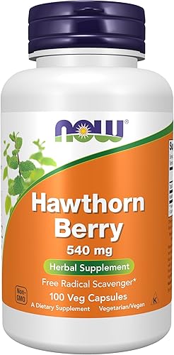 NOW Suplementos alimenticios, Hawthorn Berry 540 mg, eliminador de radicales libres*, suplemento herbario, 100 cápsulas vegetales