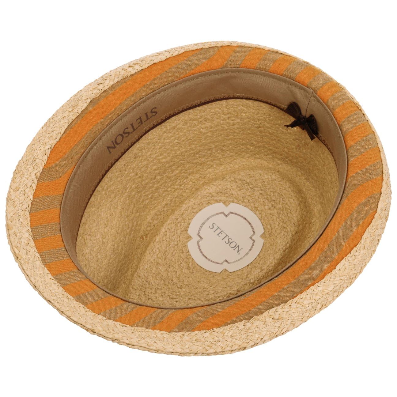 STETSON Benaro Kapelusz trilby rafia z ozdobnym paskiem tekstylnym Unisex Wiosna Lato