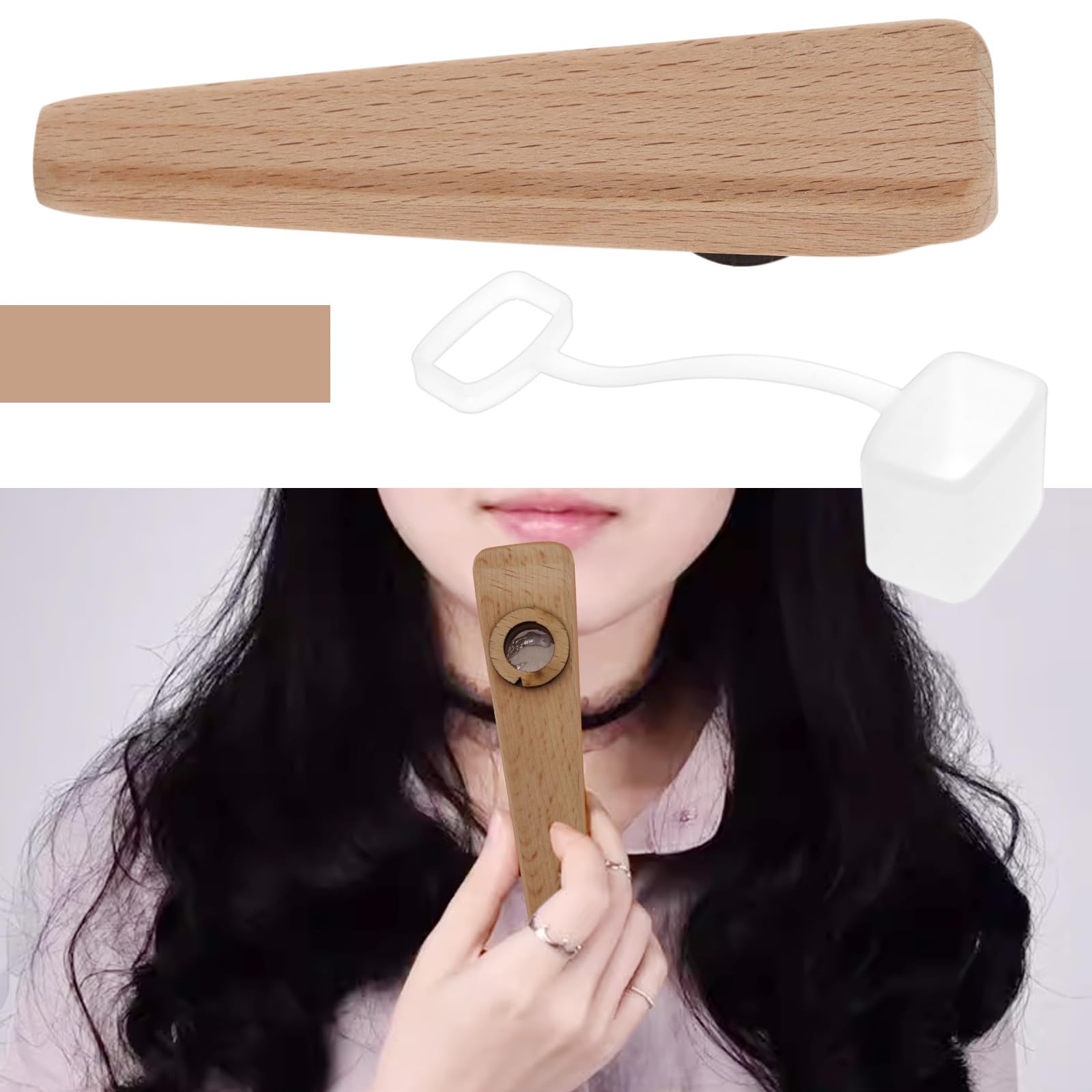 1 Set Di Strumenti Kazoo Orff In Legno Partner Musicale Kazoo Per Chitarra Ukulele Violino Accompagnamento Al Pianoforte Con Membrana Inclusa 103x25x15mm