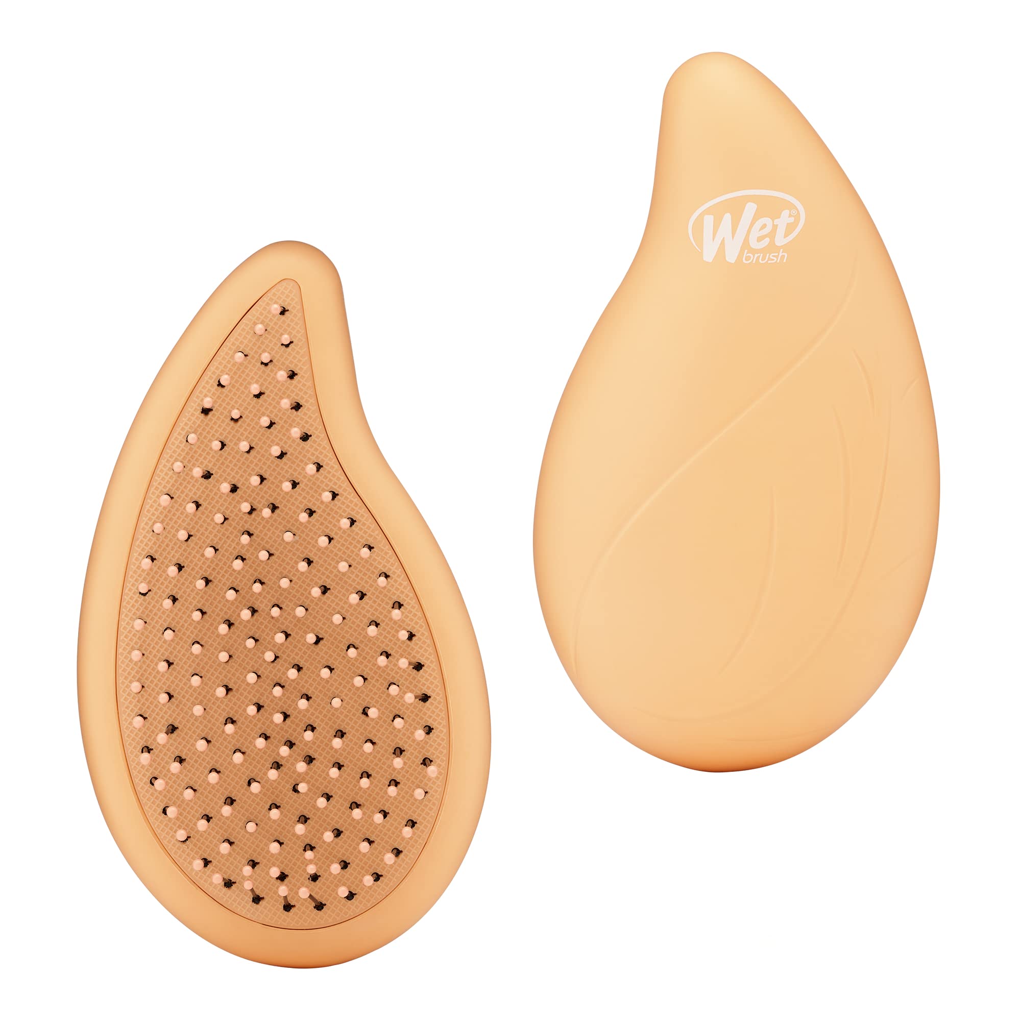 WetBrush Go Green Palm Detangler with Ultra Soft Intelliflex Bristles to Gently Separate Knots With Ease, Wet Brush Detangler is Gentle on Hair, Shaped for Comfort, Infused with Coconut Oil, Orange