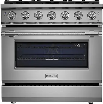 Empava 36 Inch Professional Gas Range with Convection Oven, 6 Sealed Burners, Stainless Steel
