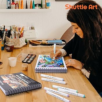 Amazon.co.jp: Shuttle Art スケッチブック マーカー用画用紙 80枚