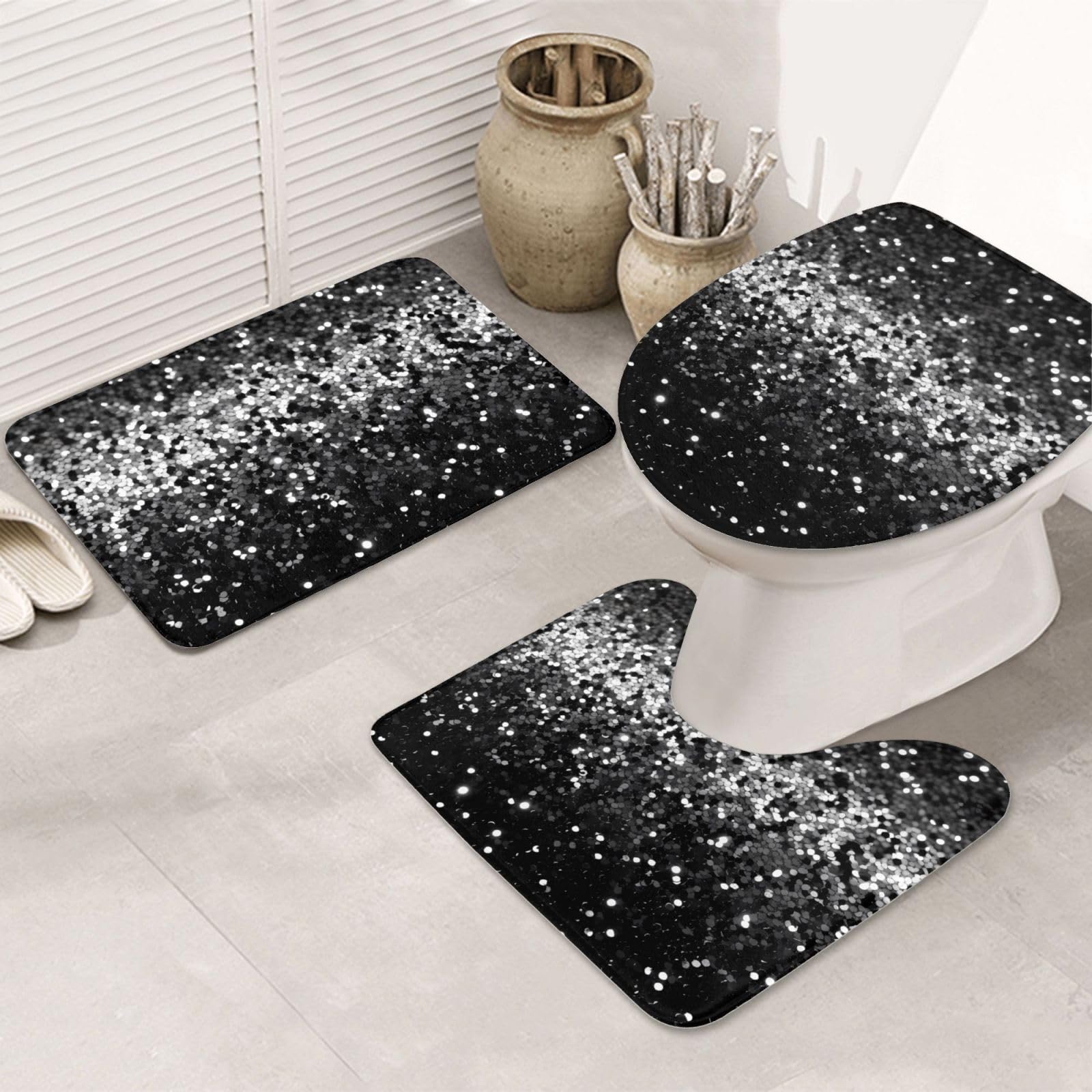 Tapis de bain en microfibre OUSIKA pour une salle d'eau moderne et cosy