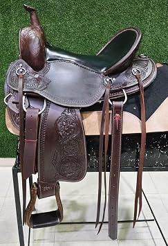Western Barrel Racing Horse Saddle | Leather Riding Horse Saddle | Premium Leather Flex Tree Trail Western Horse Saddle | Lightweight Equestrian Saddle for Horses