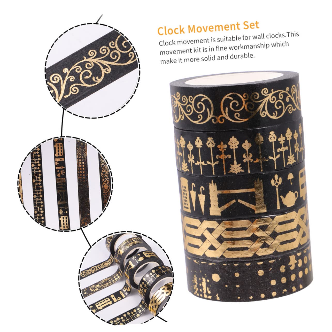 HOMSFOU 3 Sätze Diy Washi Tape Dekoratives Klebeband Für Scrapbooking Und Kreative Projekte Bunte Designs Für Planner Und Dekoration 5 Rollen * 3