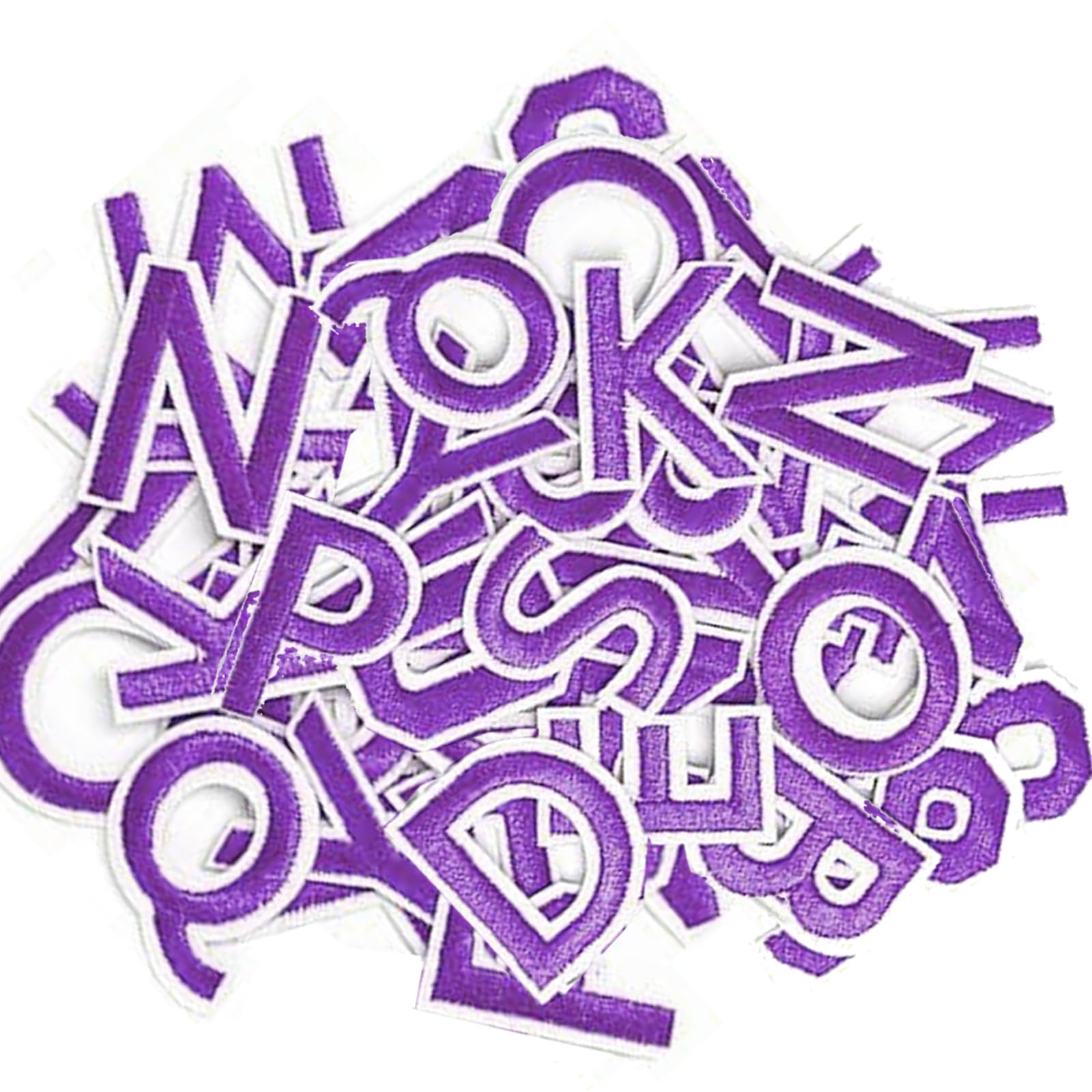 72pcs Iron on Letters and Numbers Patches Letter Patch A-Z Numbers 0-9 Applique for Clothing Hat Backpacks Bags Jacket Jeans (Purple)