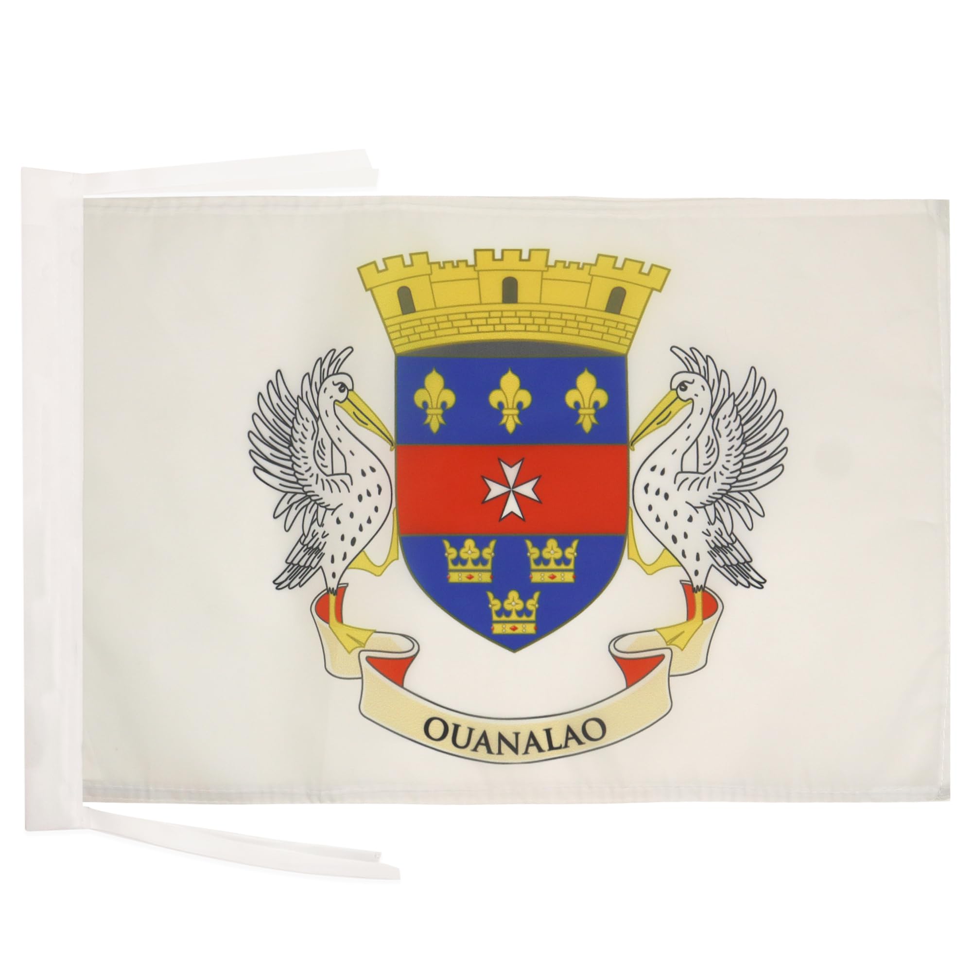 AZ FLAG - French Department of Saint Barthélémy Flag - 18'' x 12'' - 100% Polyester France Small Banner with Two Cords - Fade Resistant - Vivid Colors - 18x12 in - 45x30 Cm